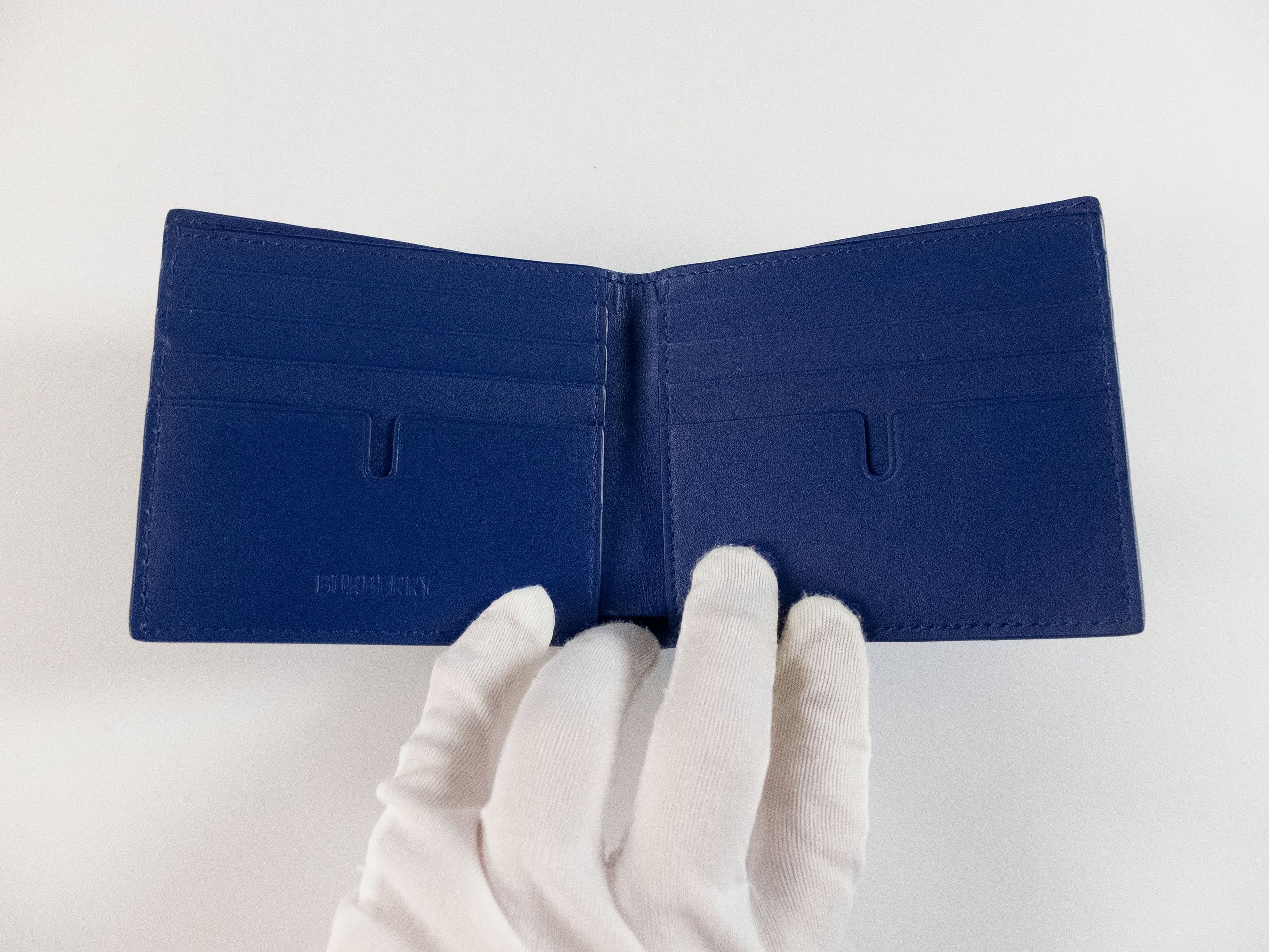 Burberry BURBERRY blue equestrian knight logo bifold leather wallet Size ONE SIZE - 10 Thumbnail