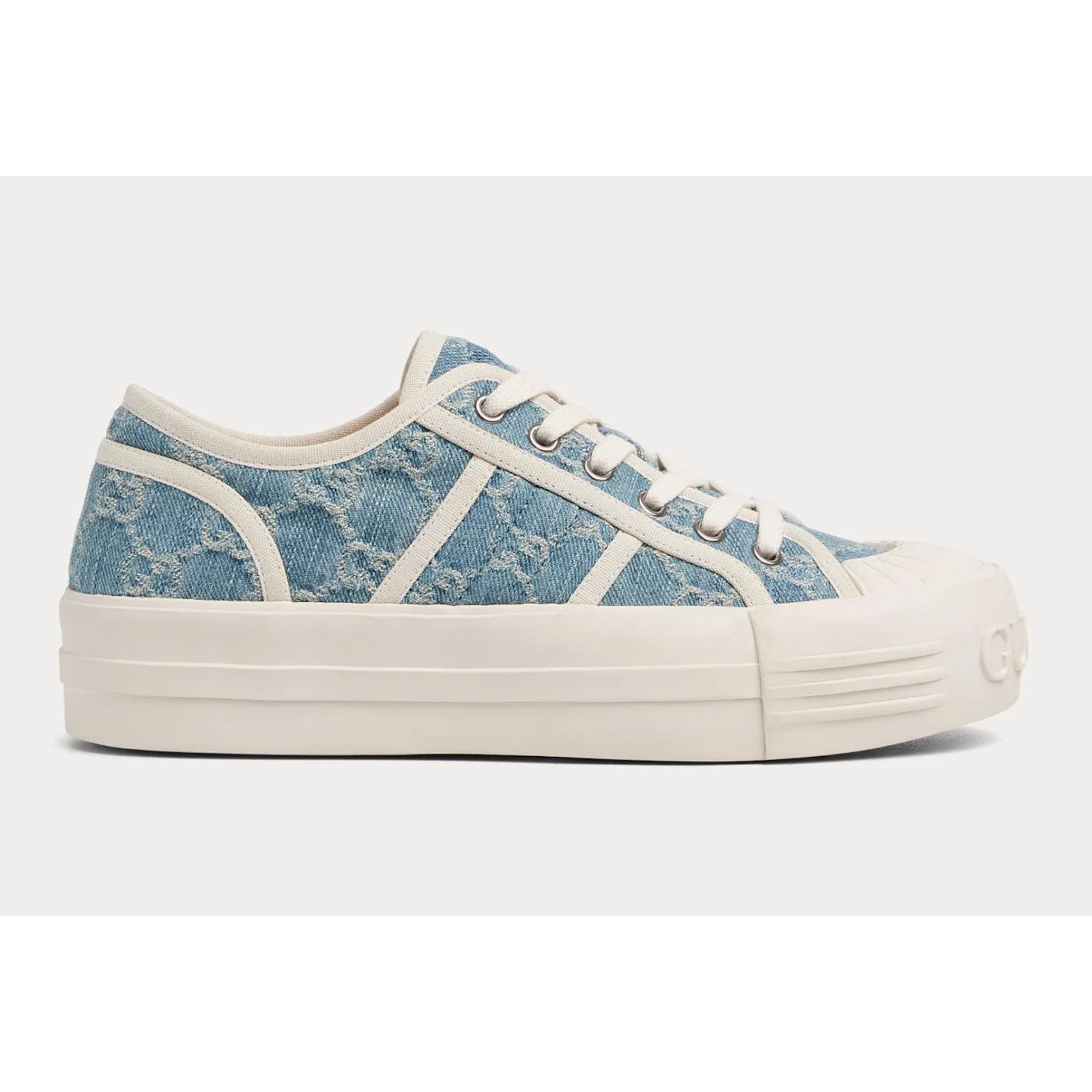 Gucci Gucci Chunky Monogram GG Blue Denim Platform Sneakers 36.5 Size US 6.5 / IT 36.5 - 3 Thumbnail