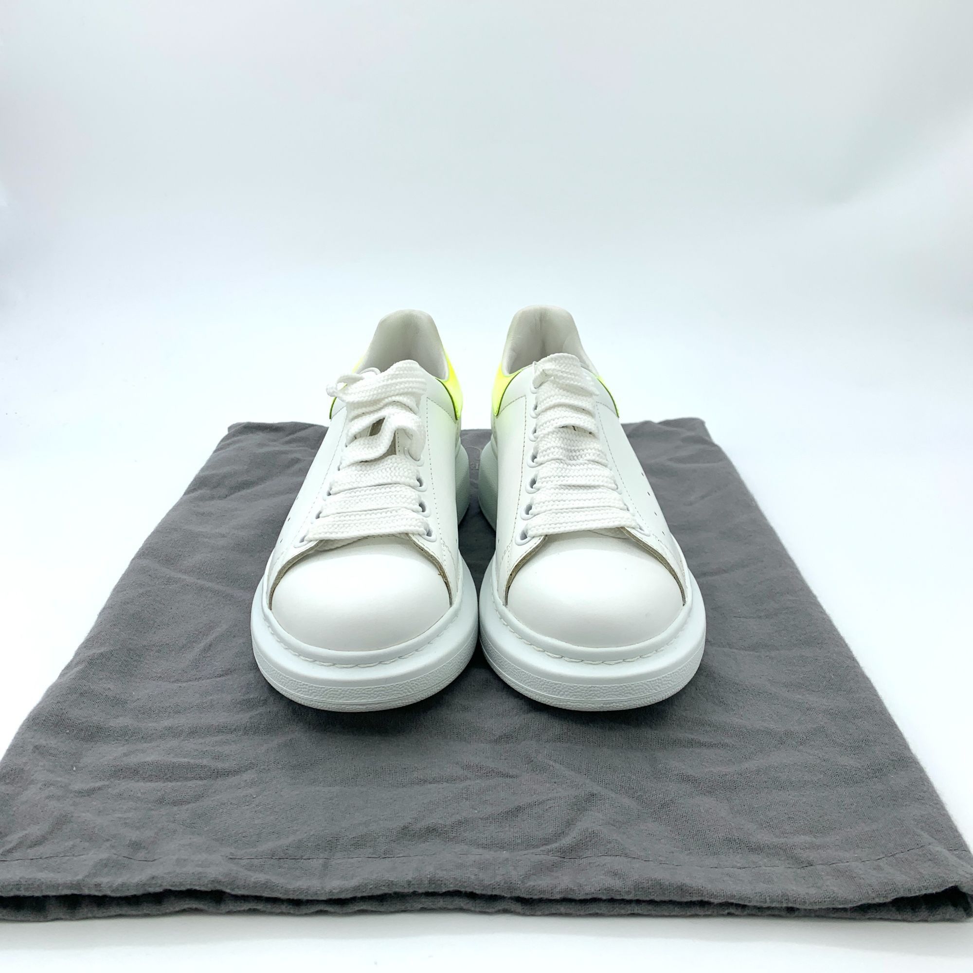 Alexander McQueen Alexander McQueen White & Fluorescent Yellow Heel Thick Sole Size US 8 / IT 38 - 1 Thumbnail