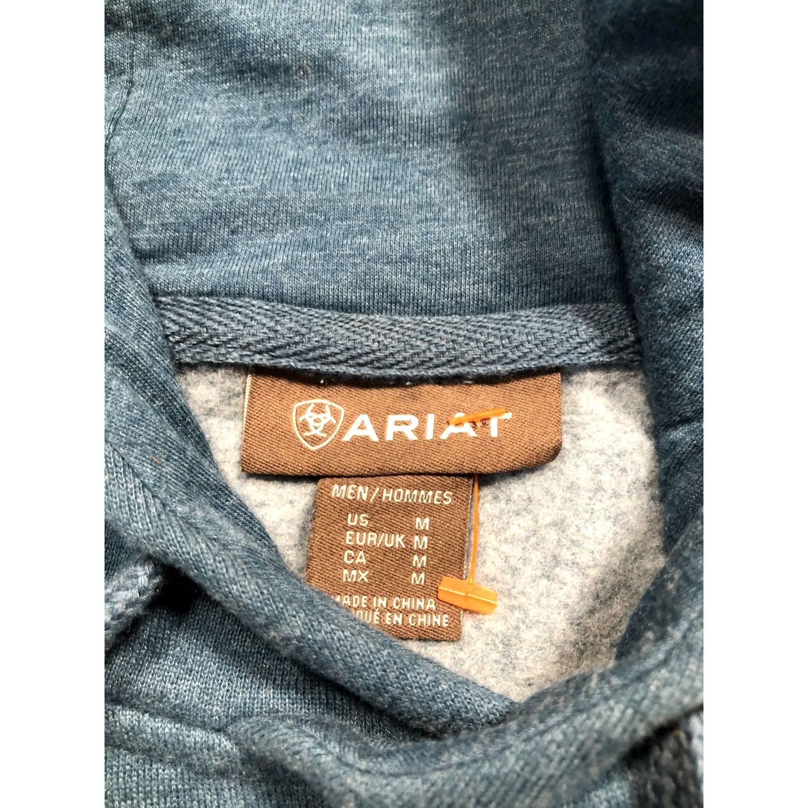 Ariat Ariat Hoodie Sweatshirt Mens M Blue Heather Fleece Lined Logo Sleeve Graphic Print Size US M / EU 48-50 / 2 - 7 Thumbnail