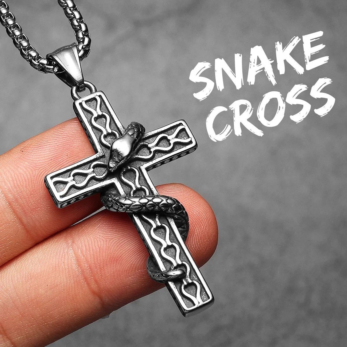 Other Cross Snake Pendant Accessories Necklace Gifts Size ONE SIZE - 7 Thumbnail