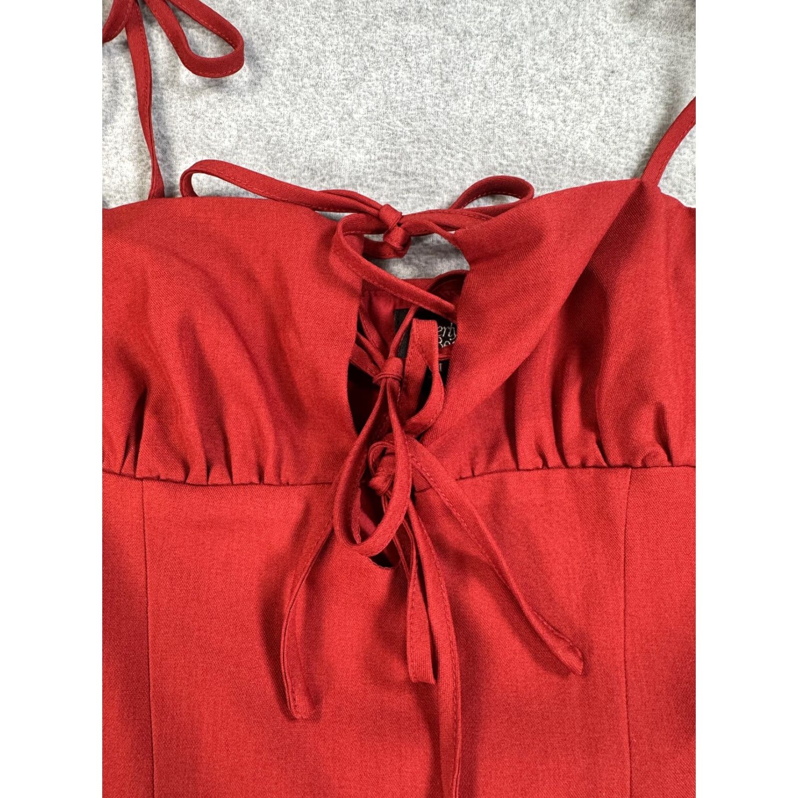 Vintage Beverly and Beck Dress Juniors M Red Mini Fit & Flare Sleeveless Lace Up Sweetheart Neckline Party/Cocktail Casual Size M / US 6-8 / IT 42-44 - 4 Thumbnail