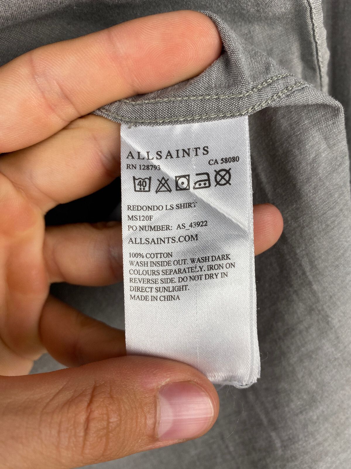 Allsaints AllSaints Mens Long Sleeve Redondo LS Shirt Size US S / EU 44-46 / 1 - 12 Thumbnail