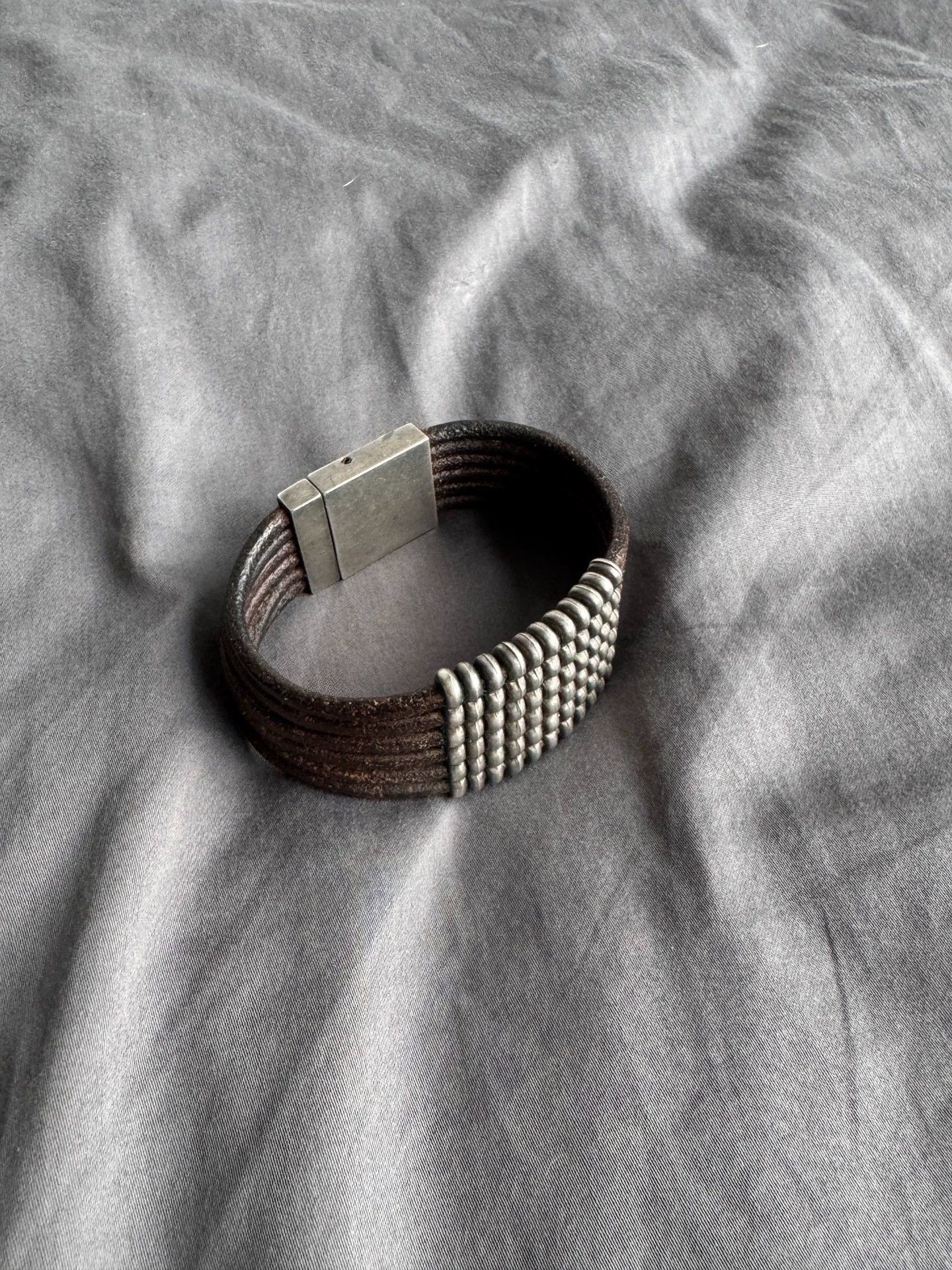 Vintage Spanish Vintage Cowhide Aged Silver Bracelet Size ONE SIZE - 7 Thumbnail