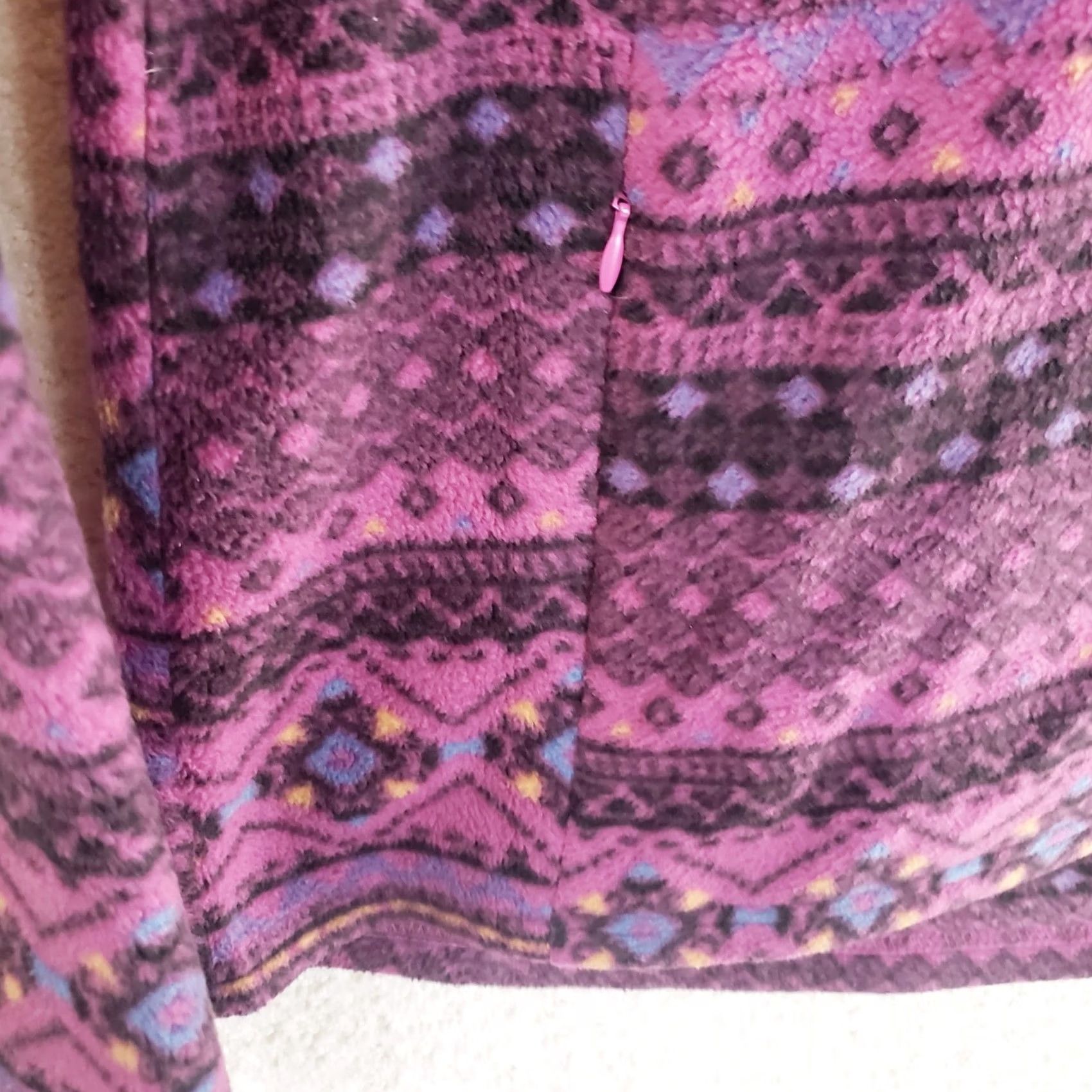 Vintage The Vermont Country Store Women M Purple Nordic 1/4 Snap Fleece Jacket Sweater Size M / US 6-8 / IT 42-44 - 7 Thumbnail