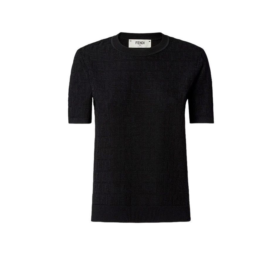 FENDI $1350 Black Cotton/Viscose Sweater New & Authentic (Wo