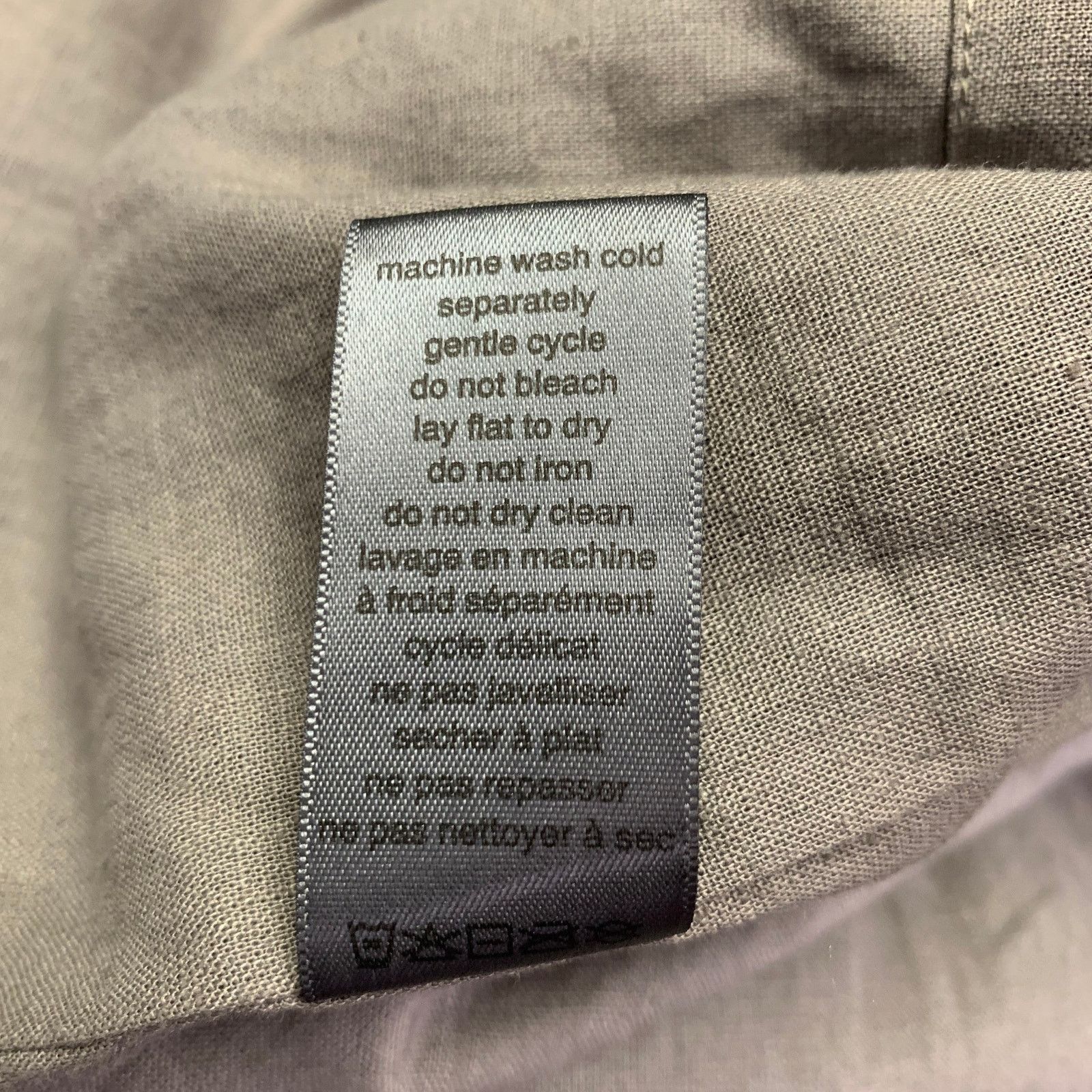 John Varvatos Size 42 Grey Charcoal Distressed Coated Linen Jacket Size US L / EU 52-54 / 3 - 6 Thumbnail