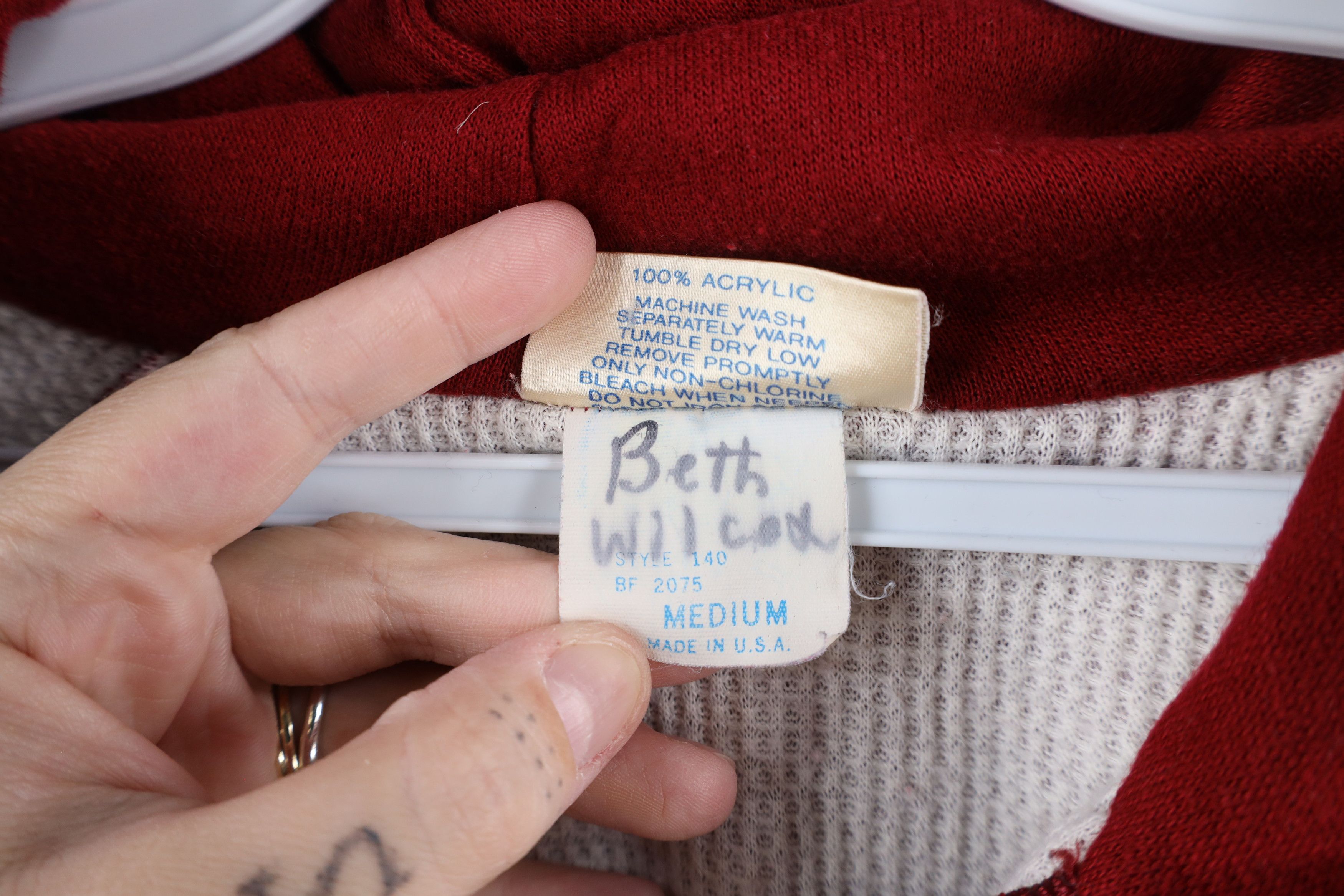 Vintage Vintage 70s Streetwear Thermal Waffle Knit Lined Hoodie USA Size ONE SIZE - 9 Thumbnail