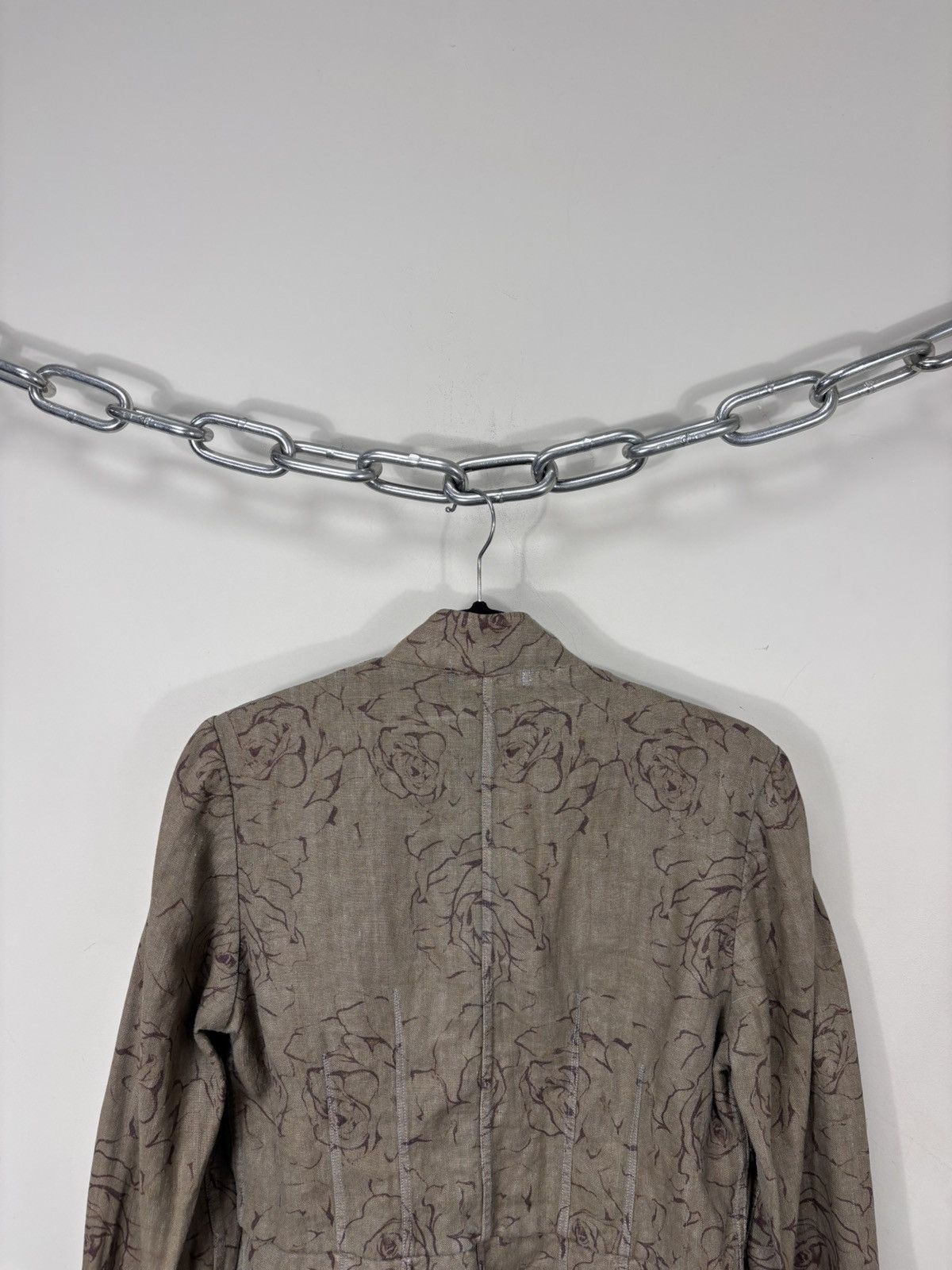 120% Lino 120% Lino Women’s Abstract Floral Brown Linen Blazer Jacket Size S / US 4 / IT 40 - 20 Thumbnail