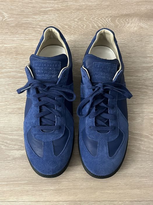 Maison Margiela Blue Suede Replica Gat Sneakers | Grailed