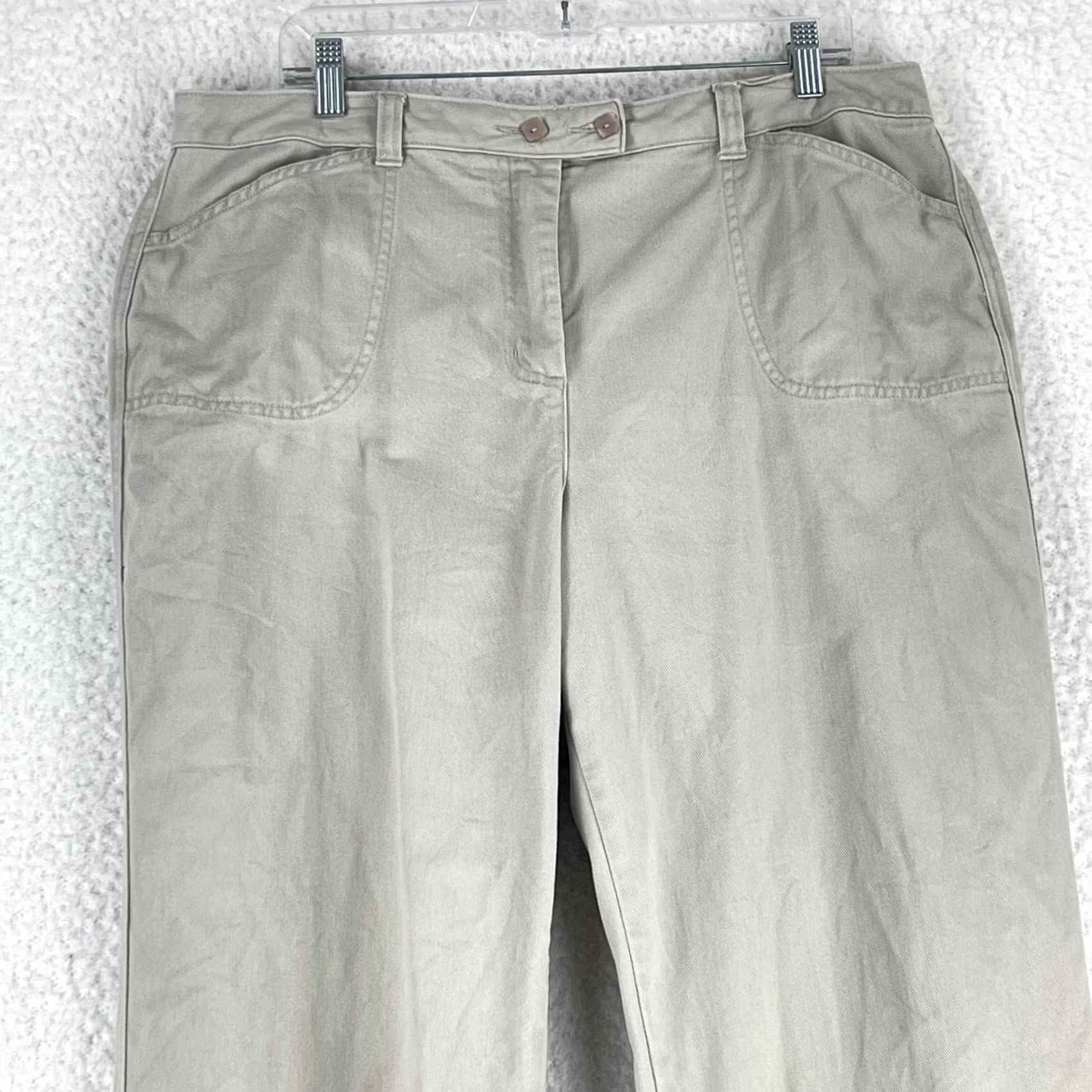 Vintage VINTAGE Christopher & Banks Pants Womens 16 Beige Straight Leg 100% Cotton VTG Chino/City/Preppy Size 38" / US 16 / IT 52 - 2 Thumbnail