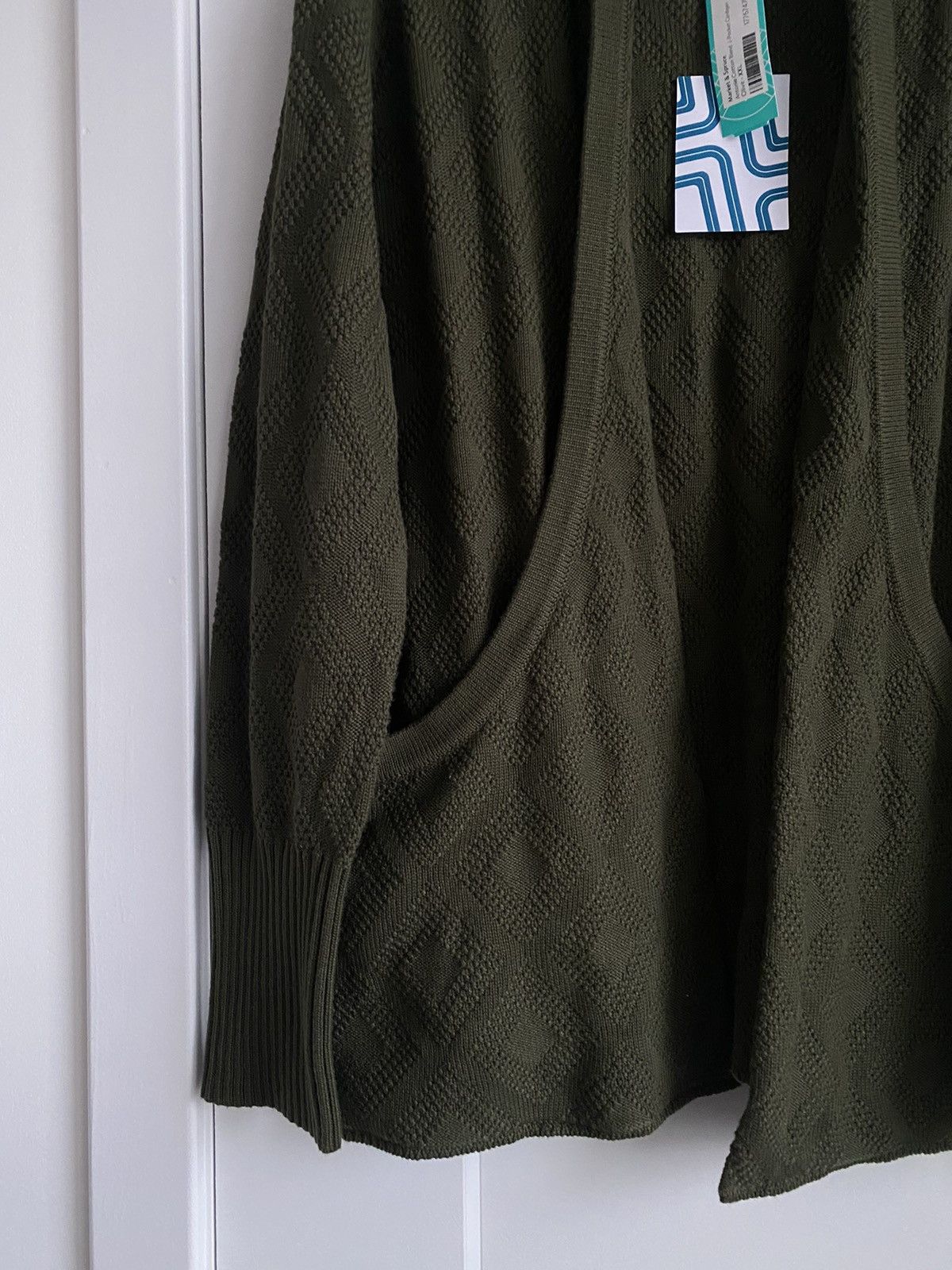Other Market & Spruce Antoine Cotton J Pocket Cardigan Olive Green Size XXL / US 16-18 / IT 52-54 - 7 Thumbnail