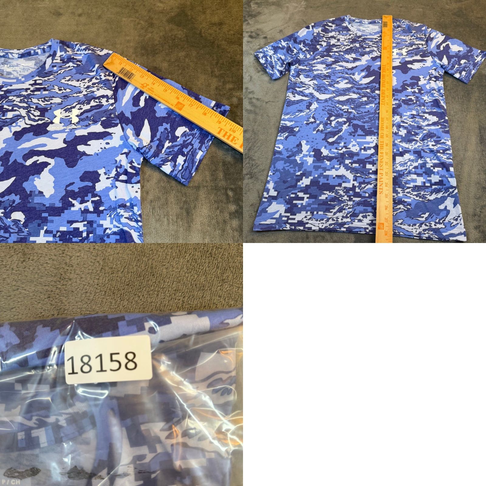 Under Armour Under Armour Mens Small Blue Digital Camo Tiger Stripe Loose Fit T-Shirt SM Size US S / EU 44-46 / 1 - 8 Thumbnail