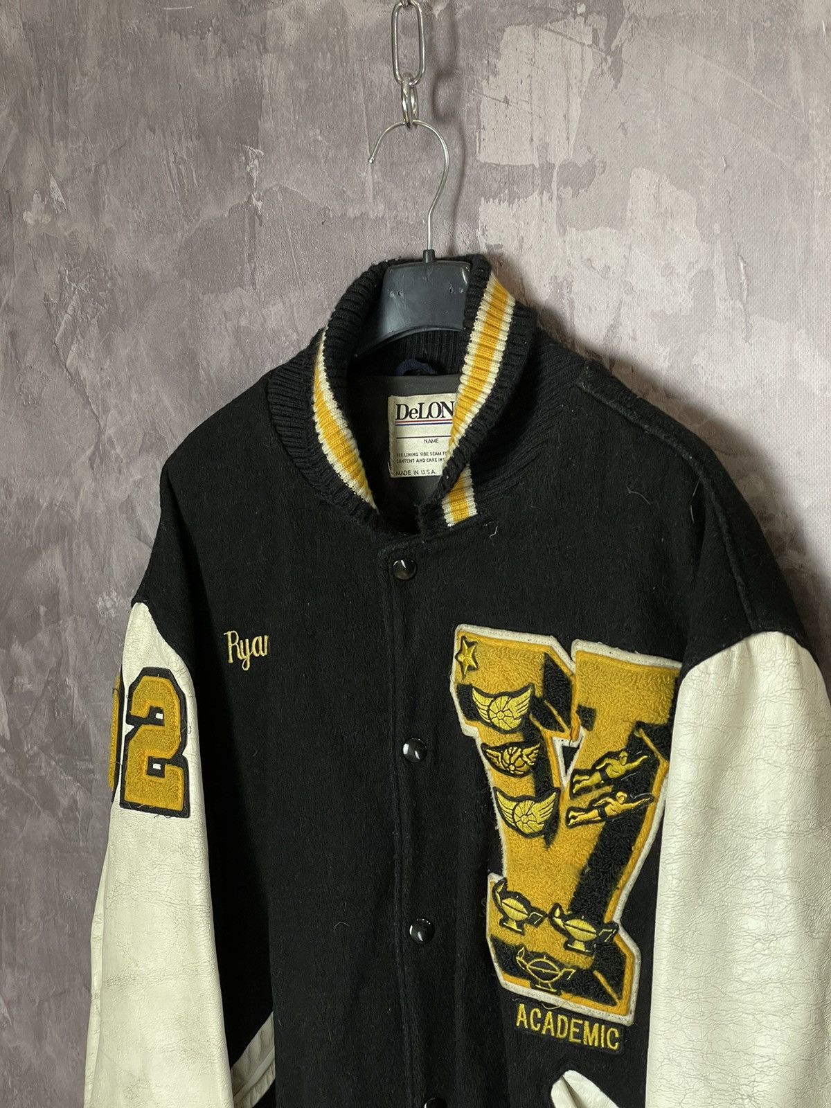 Delong Vintage 90s Delong Varsity Jacket Made in USA Size US L / EU 52-54 / 3 - 8 Thumbnail