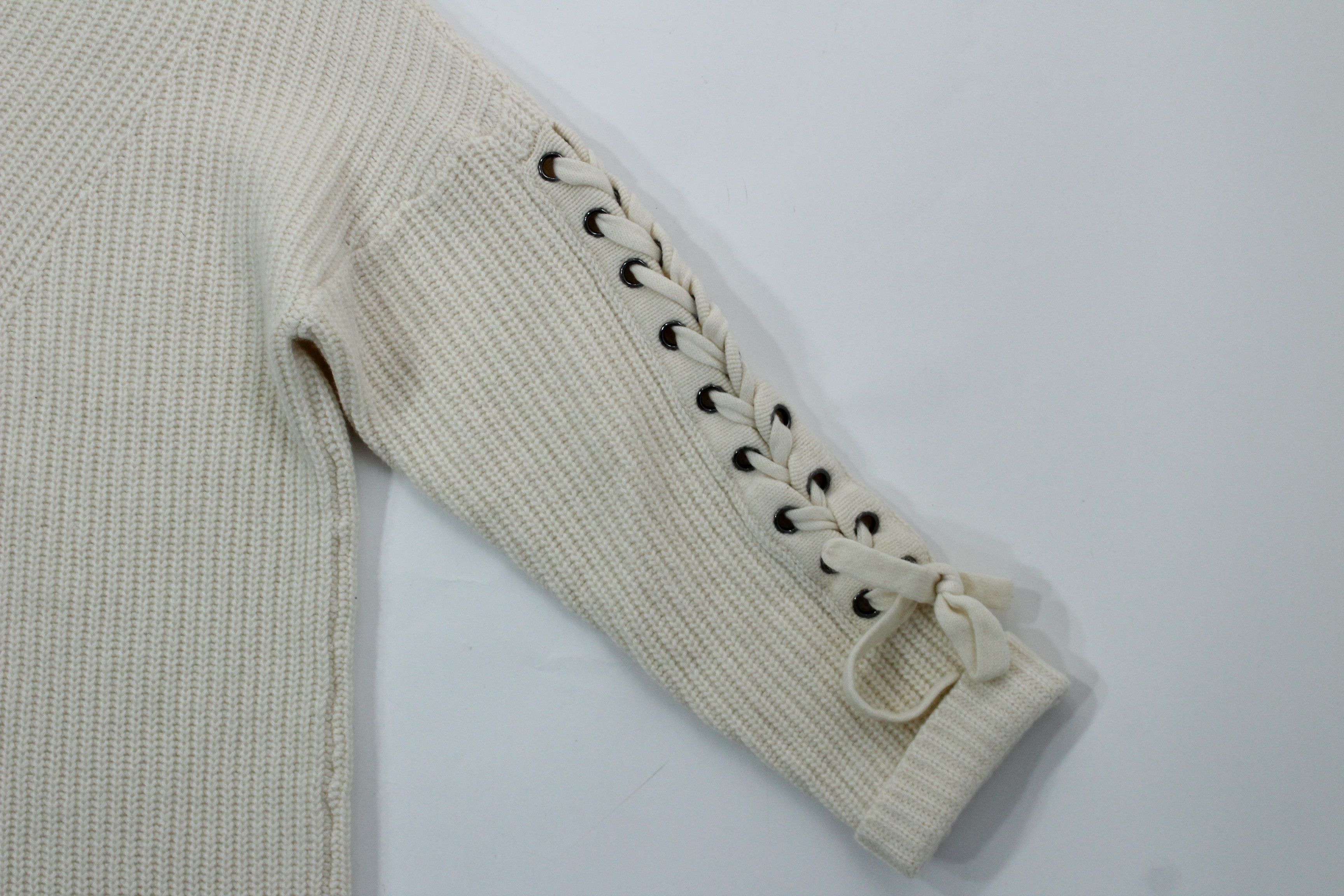 Other Max & Moi Paris 100% Cashmere Lace-Up Sweater Dress Size M / US 6-8 / IT 42-44 - 5 Thumbnail