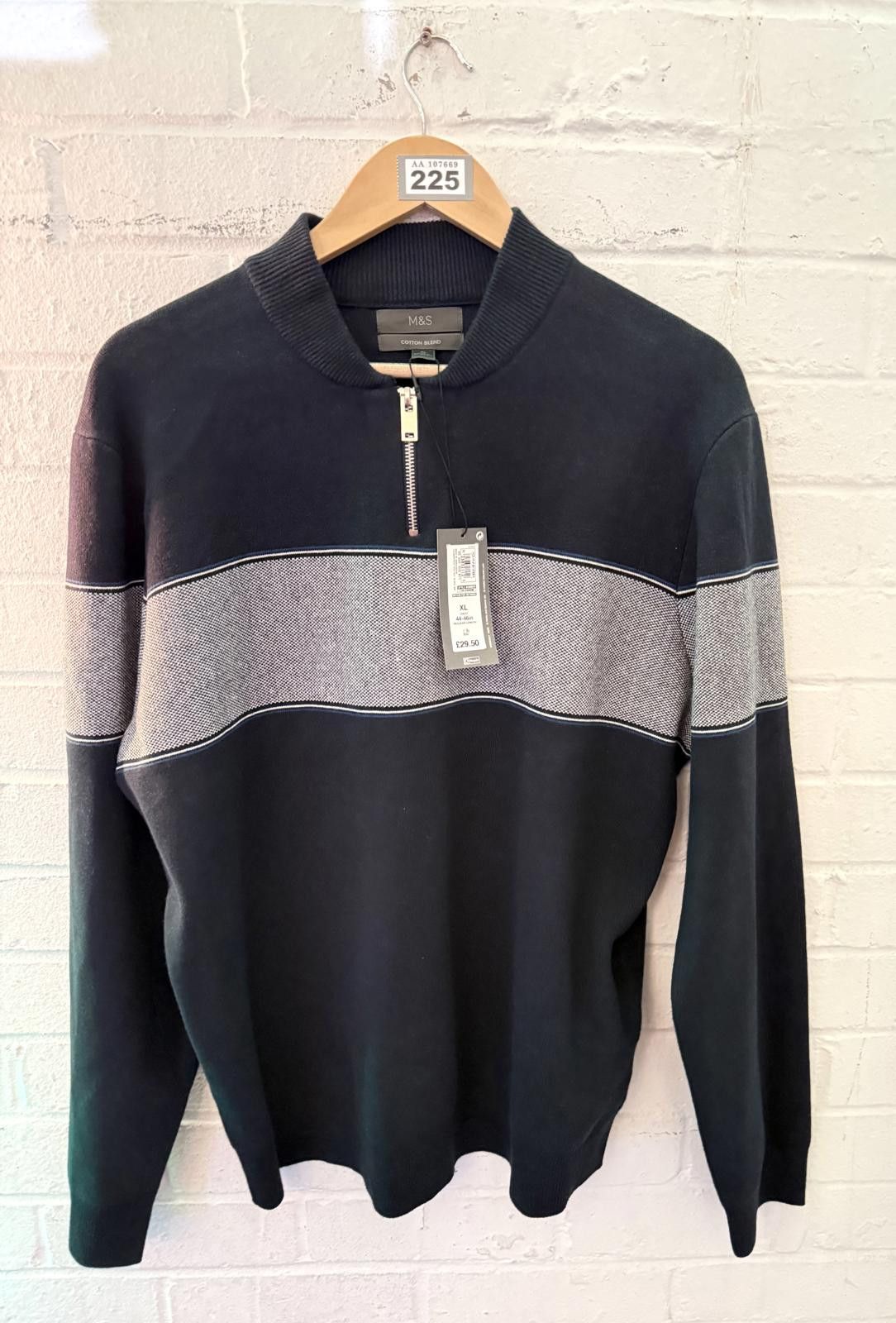 M.E. Sport M&S Men's Full Zip Cotton Blend Sweater Size US XL / EU 56 / 4 - 1 Thumbnail