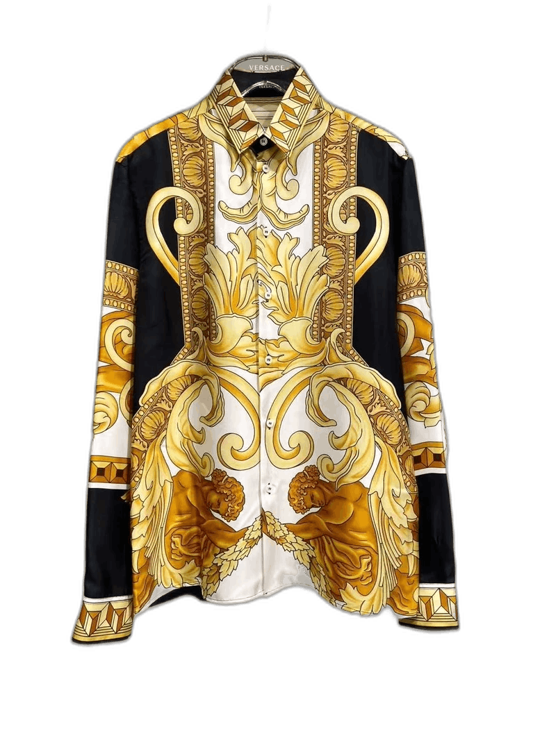 Versace Versace Silk Printed Long Sleeve Shirt - dmc Size M / US 6-8 / IT 42-44 - 1 Thumbnail