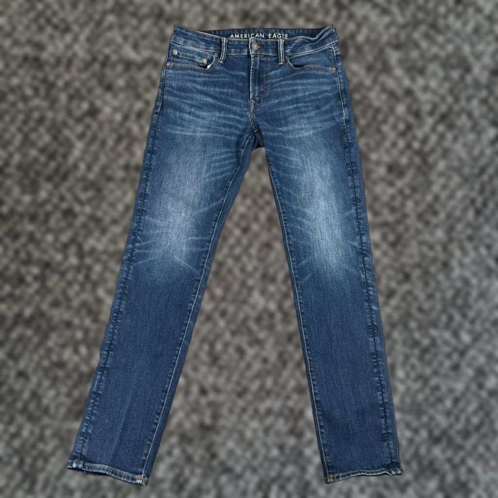 American Eagle Outfitters American Eagle Jeans Mens 32 Slim Fit Blue Denim Stretch 5-Pocket Regular Inseam 32? Size US 32 / EU 48 - 1 Thumbnail