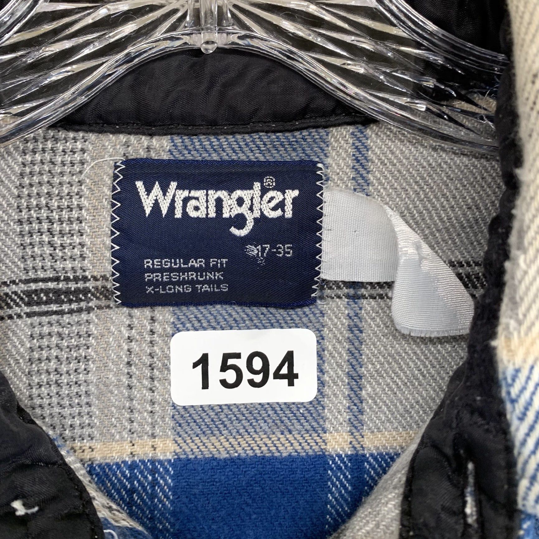 Wrangler VINTAGE Wrangler Button-Up Plaid Flannel XL Blue Long Sleeve Casual Workwear Shirt 80s 90s Western Grunge Cowboys Mens Size US XL / EU 56 / 4 - 3 Thumbnail