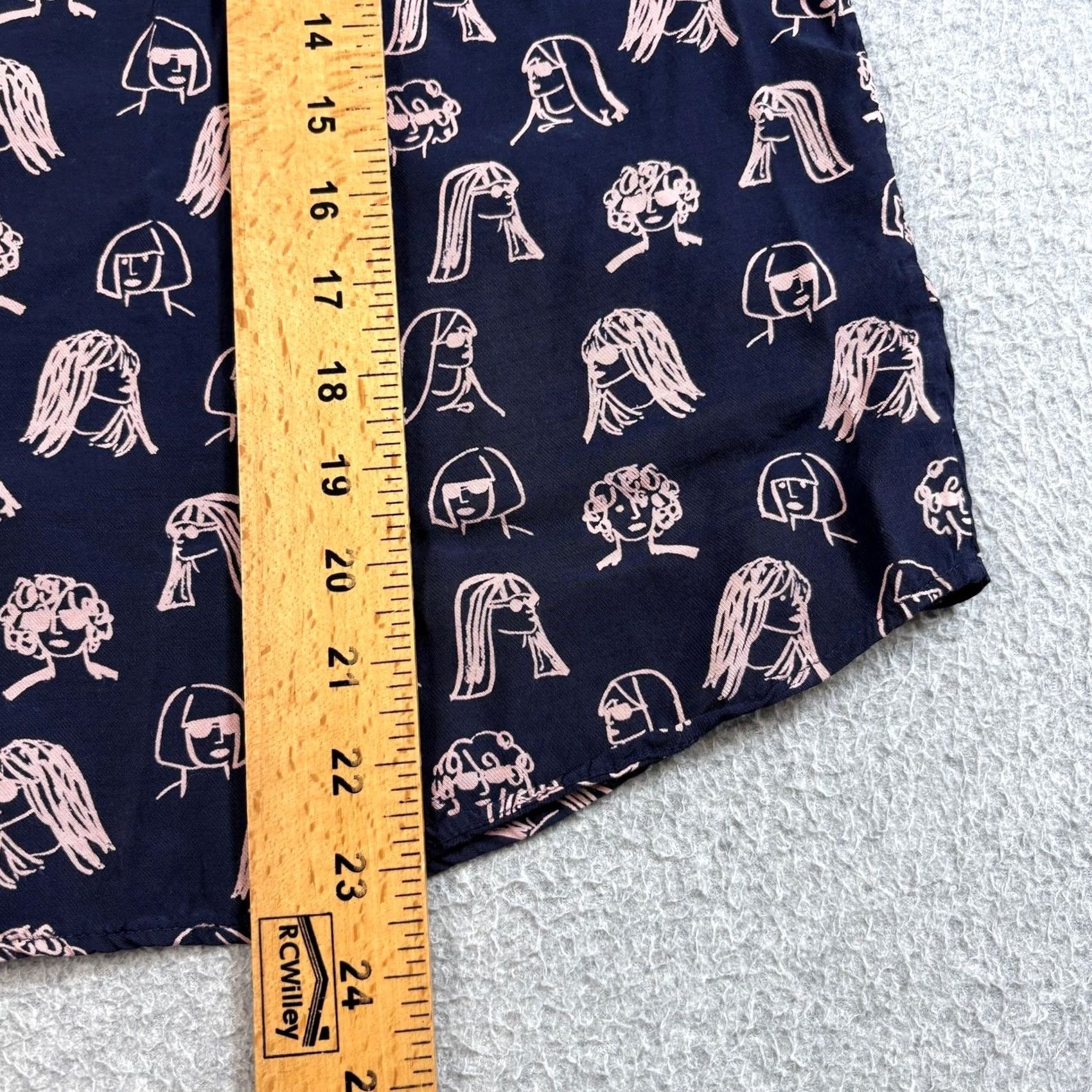 Boden Boden Shirt Women 8 UK 12 Button Blue Faces Long Sleeve Top Artsy Novelty Twee Size M / US 6-8 / IT 42-44 - 7 Thumbnail