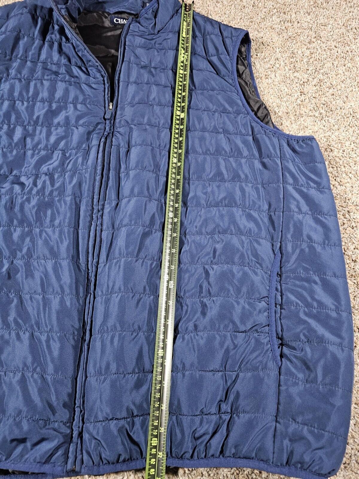 Chaps Chap's Men 3XLT Tall Blue Puffer Full Zip Vest Logo Golf Size ONE SIZE - 4 Thumbnail