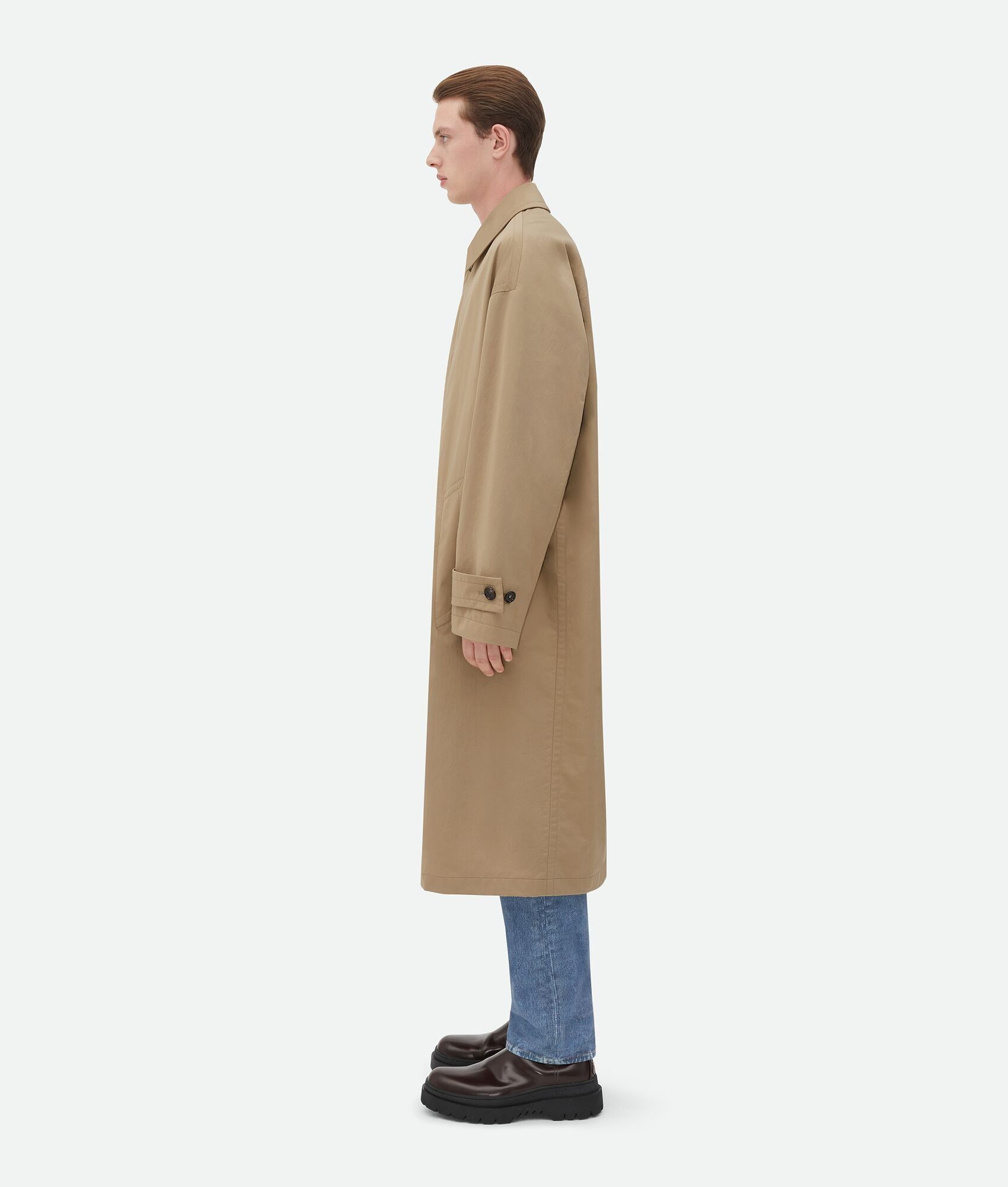 Bottega Veneta o1bcso1str0925 Tech Nylon Kimono Carcoat in Beige Size US L / EU 52-54 / 3 - 2 Thumbnail