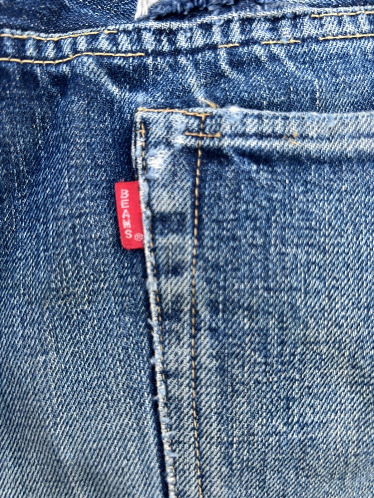 Kapital Vintage Japanese Brand Beams Selvedge Distressed Denim Jeans Size US 30 / EU 46 - 12 Thumbnail