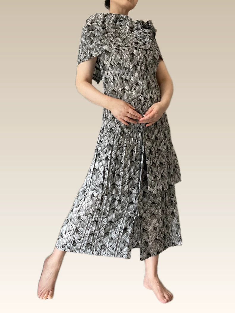 Issey Miyake Issey Miyake size:3 Main line wood grain printed stepped p Size L / US 10 / IT 46 - 2 Thumbnail
