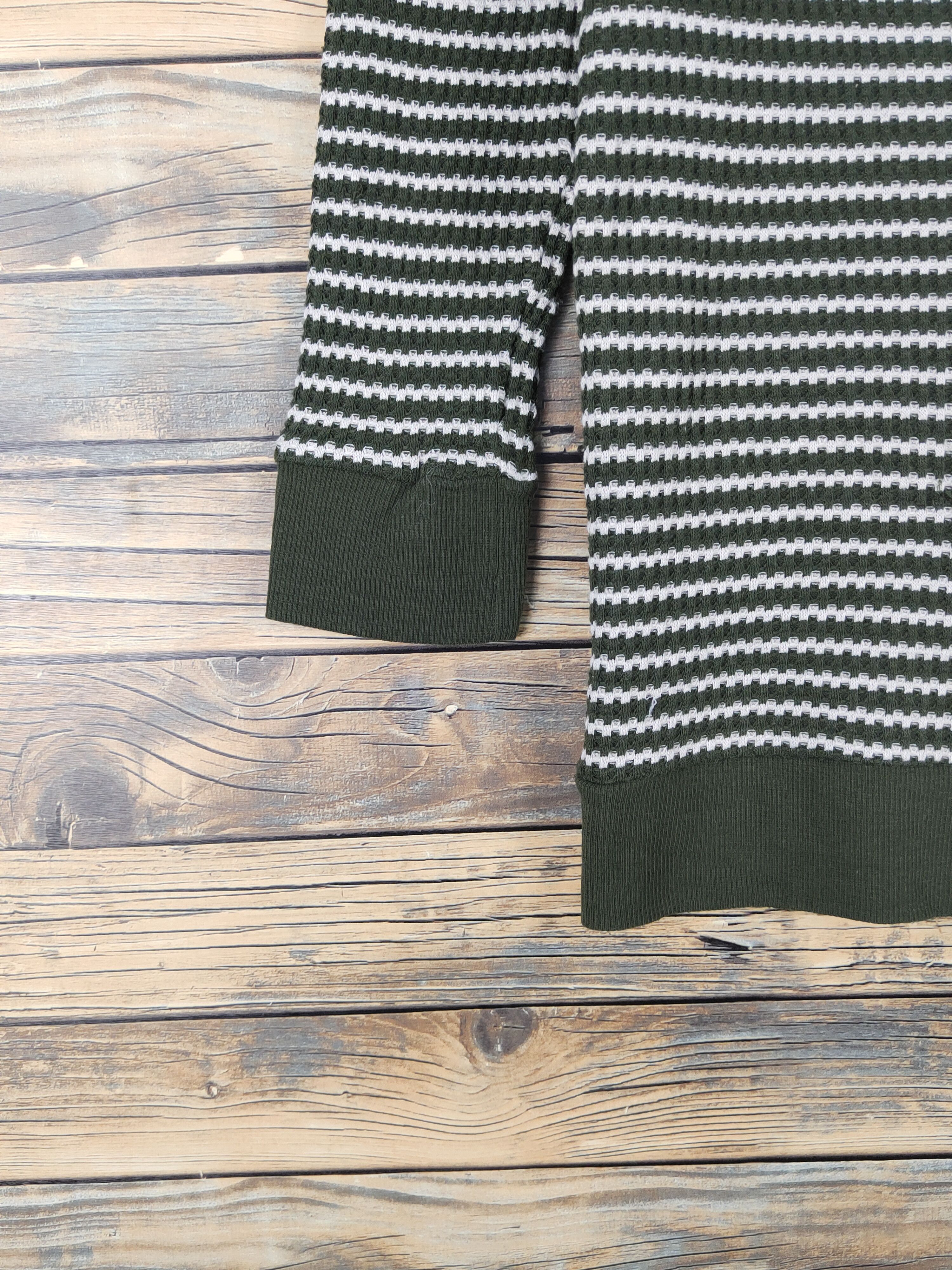Homespun Knitwear × Japanese Brand Mix Olive stripe Knitwear Cardigan #W1354 Size US M / EU 48-50 / 2 - 4 Thumbnail