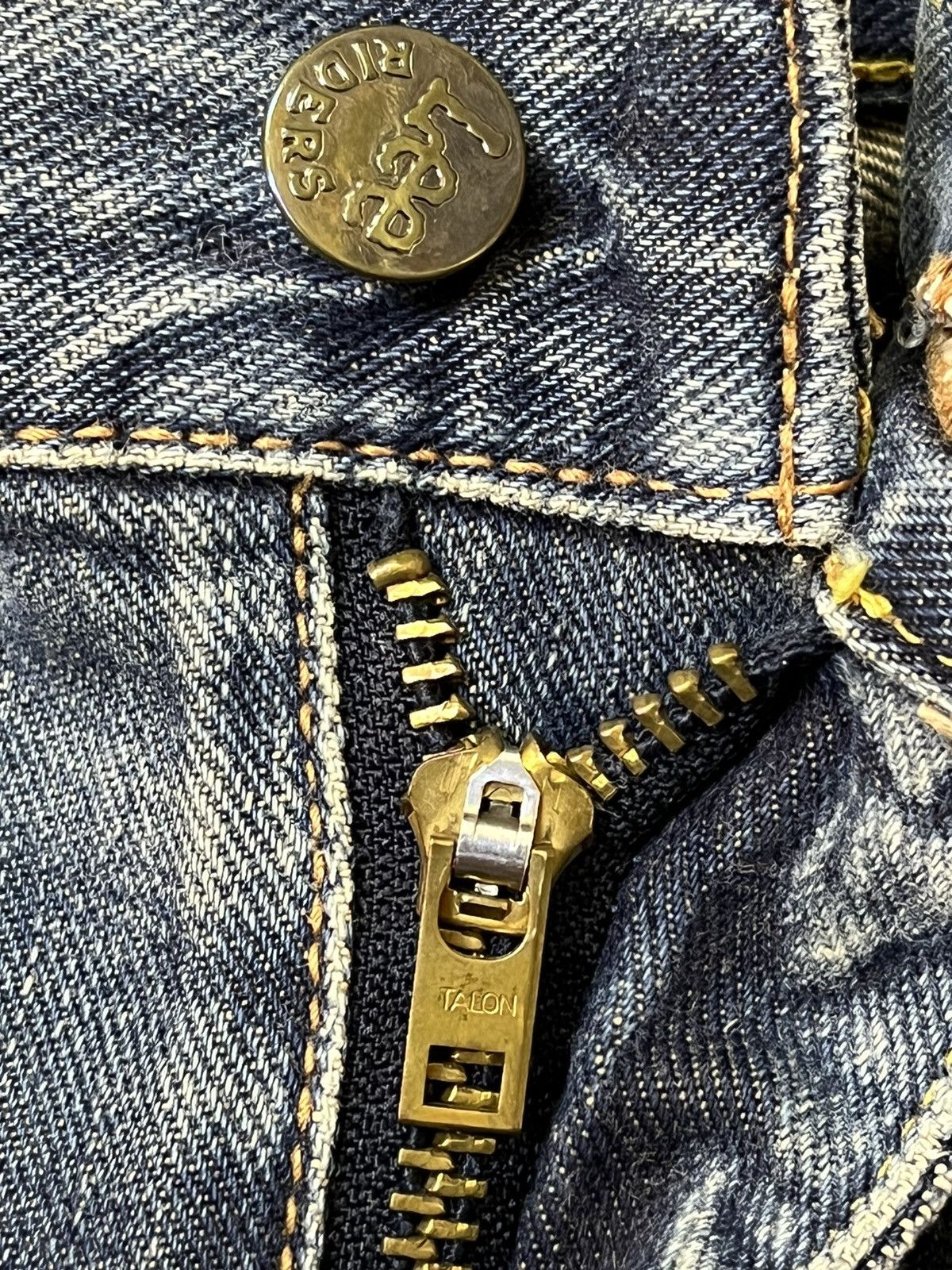 Lee VINTAGE LEE RIDERS REPRO 50s RIPPED HALF SELVEDGE DENIM Size US 35 - 13 Thumbnail