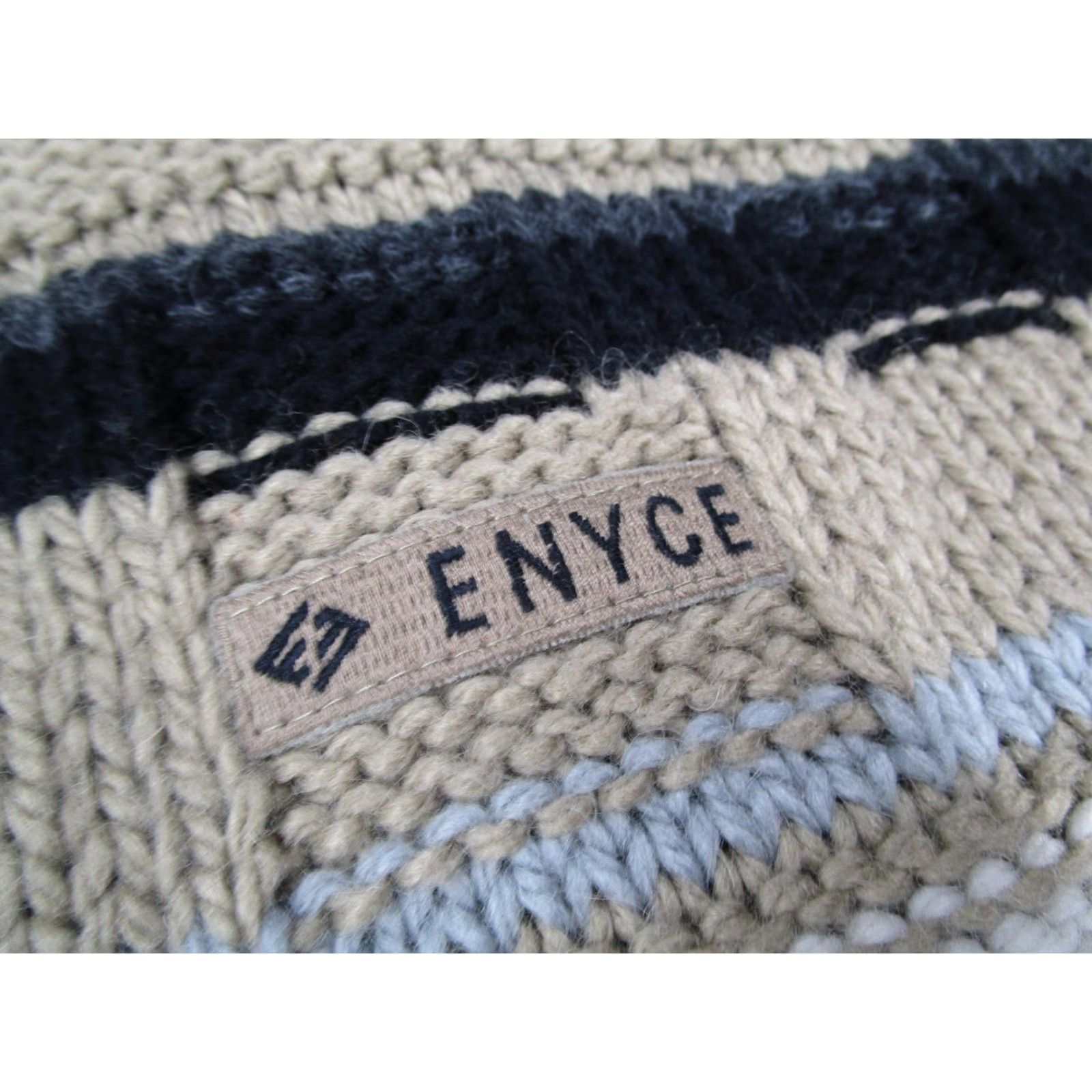 Enyce VINTAGE Enyce Sweater Mens 2XL Tan Stripe Wool Blend Mock Neck Zip Pullover 90s Mens Size US XXL / EU 58 / 5 - 3 Thumbnail