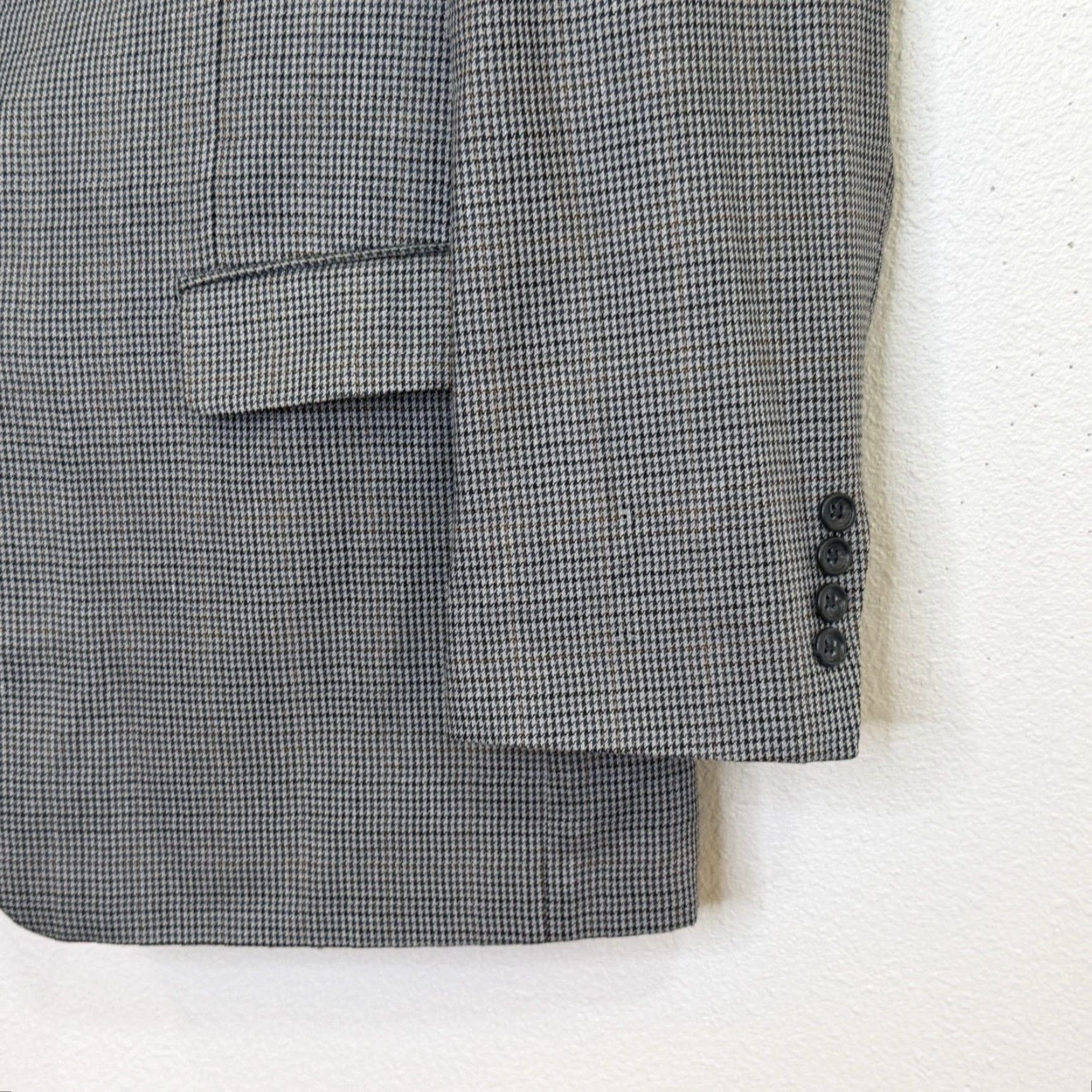 Ralph Lauren Lauren Ralph Lauren Blazer Men 44R Houndstooth Silk Wool Multicolor Two Button Notch Lapel Mens Size 44R - 3 Thumbnail