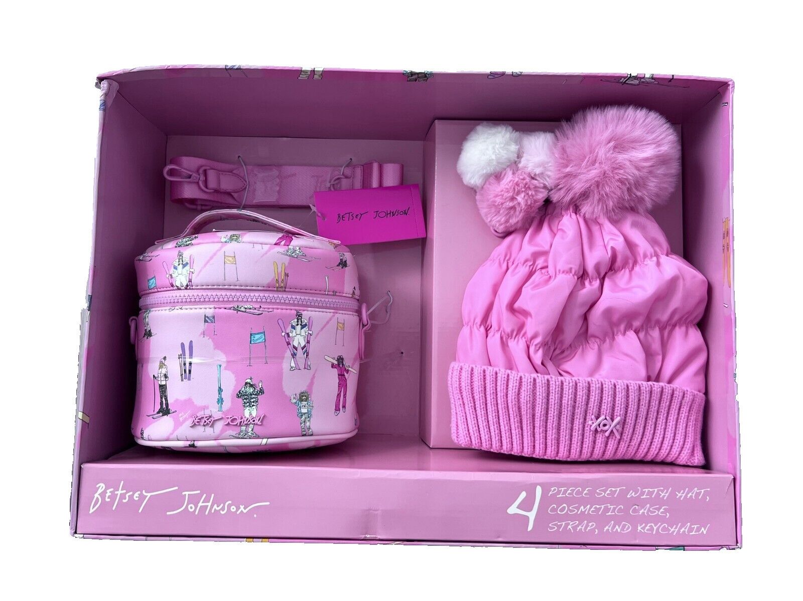 Betsey Johnson Betsey Johnson 4 Pc Cosmetic Case, Hat, Keychain, Strap Size ONE SIZE - 1 Thumbnail