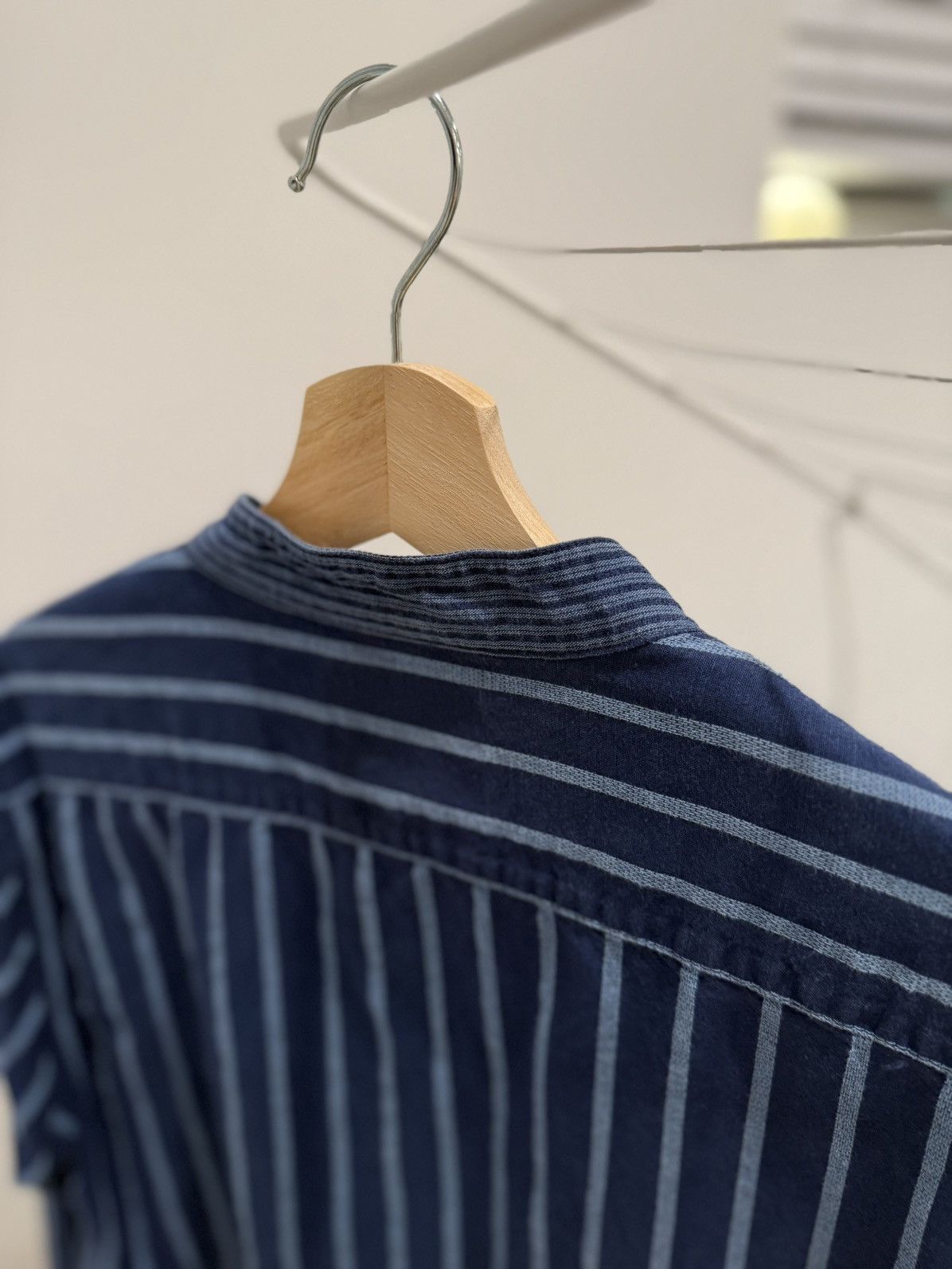 Scotch & Soda Scotch & Soda Striped Band Collar Shirt – Blue (XL) Size US XL / EU 56 / 4 - 6 Thumbnail