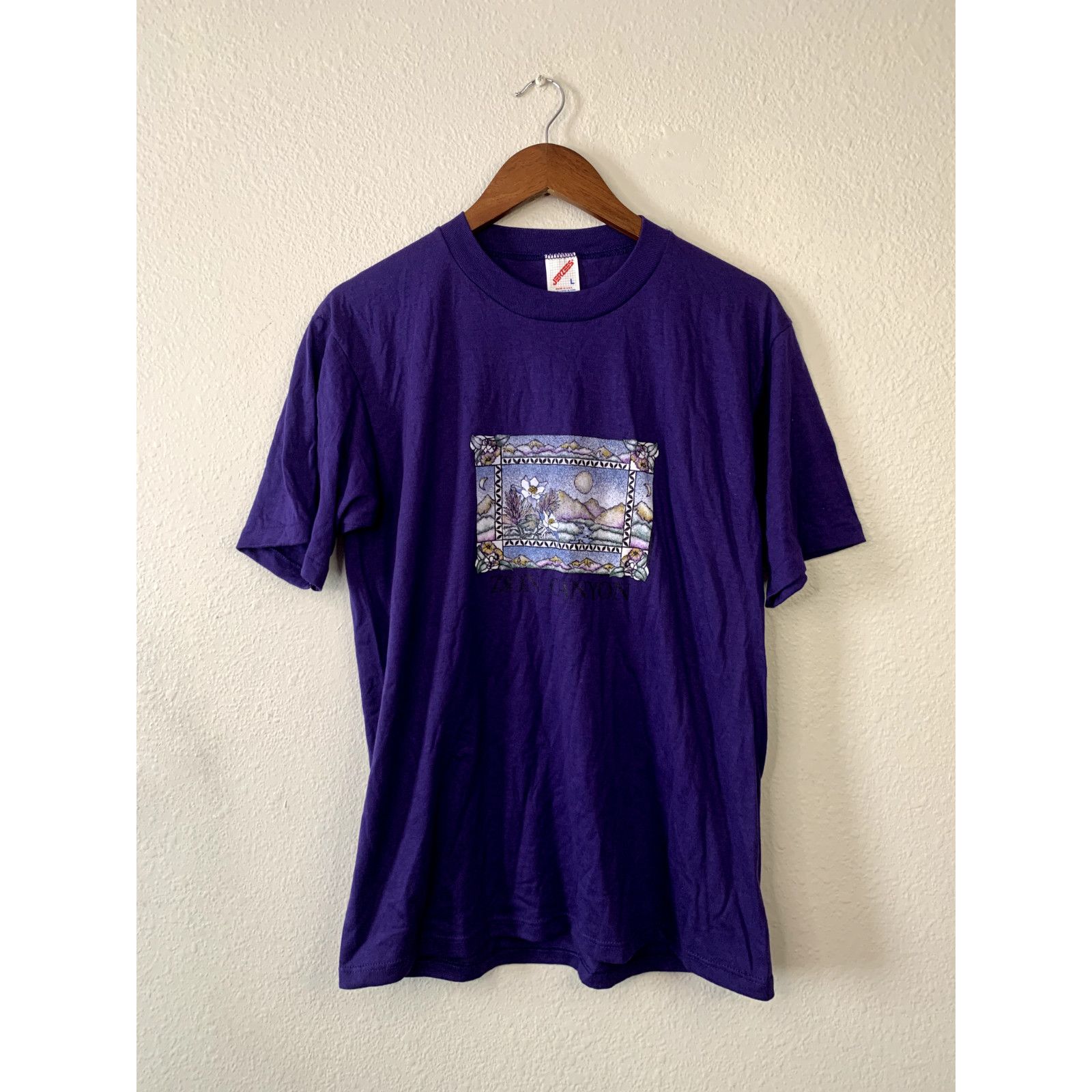 Jerzees Zion Canyon Shirt Mountains T-Shirt 90s Purple 1990s Large Size US L / EU 52-54 / 3 - 1 Thumbnail