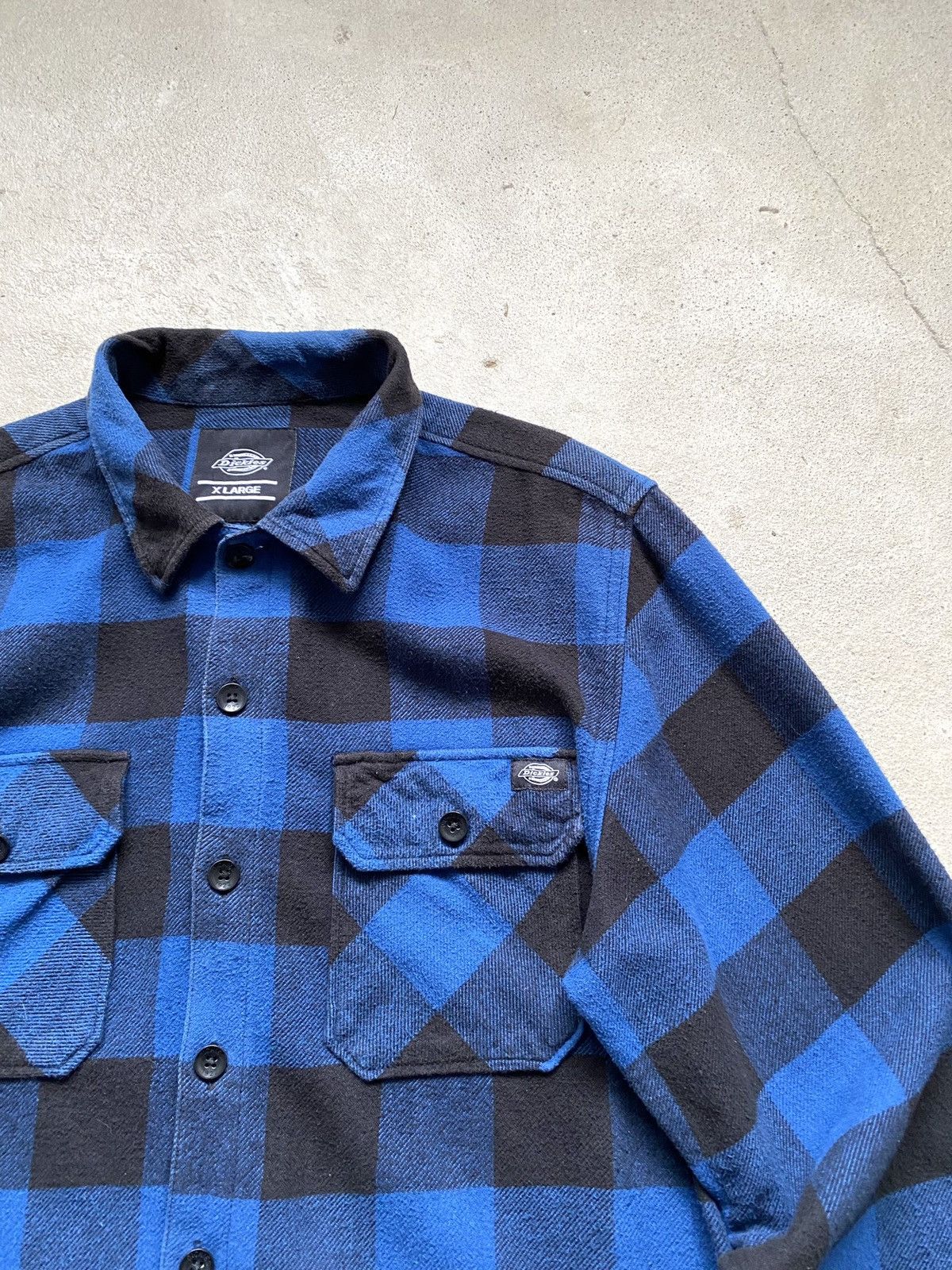 Dickies × Vintage Vintage Dickies Flannel Shirt Workwear Button Up Blue XLarge Size US XL / EU 56 / 4 - 3 Thumbnail
