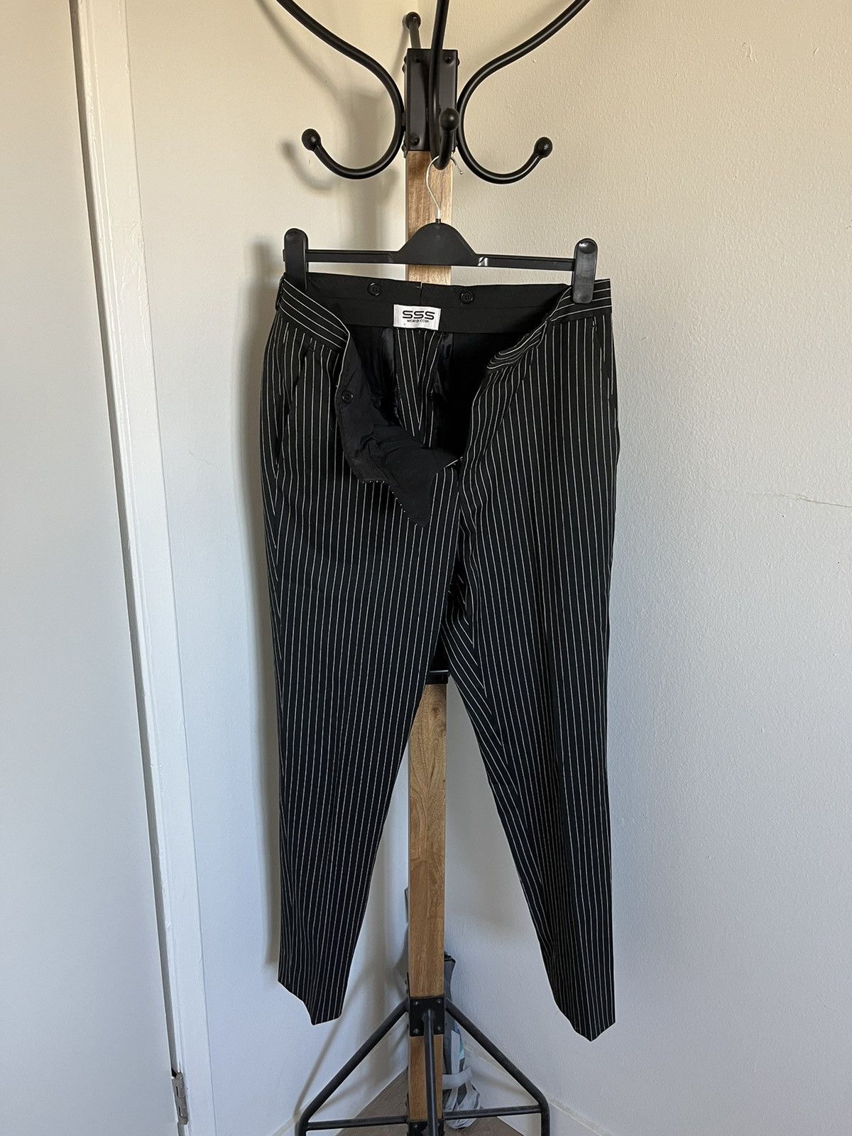 SSS World Corp Black and white pinstripe pants Size 38R - 1 Thumbnail