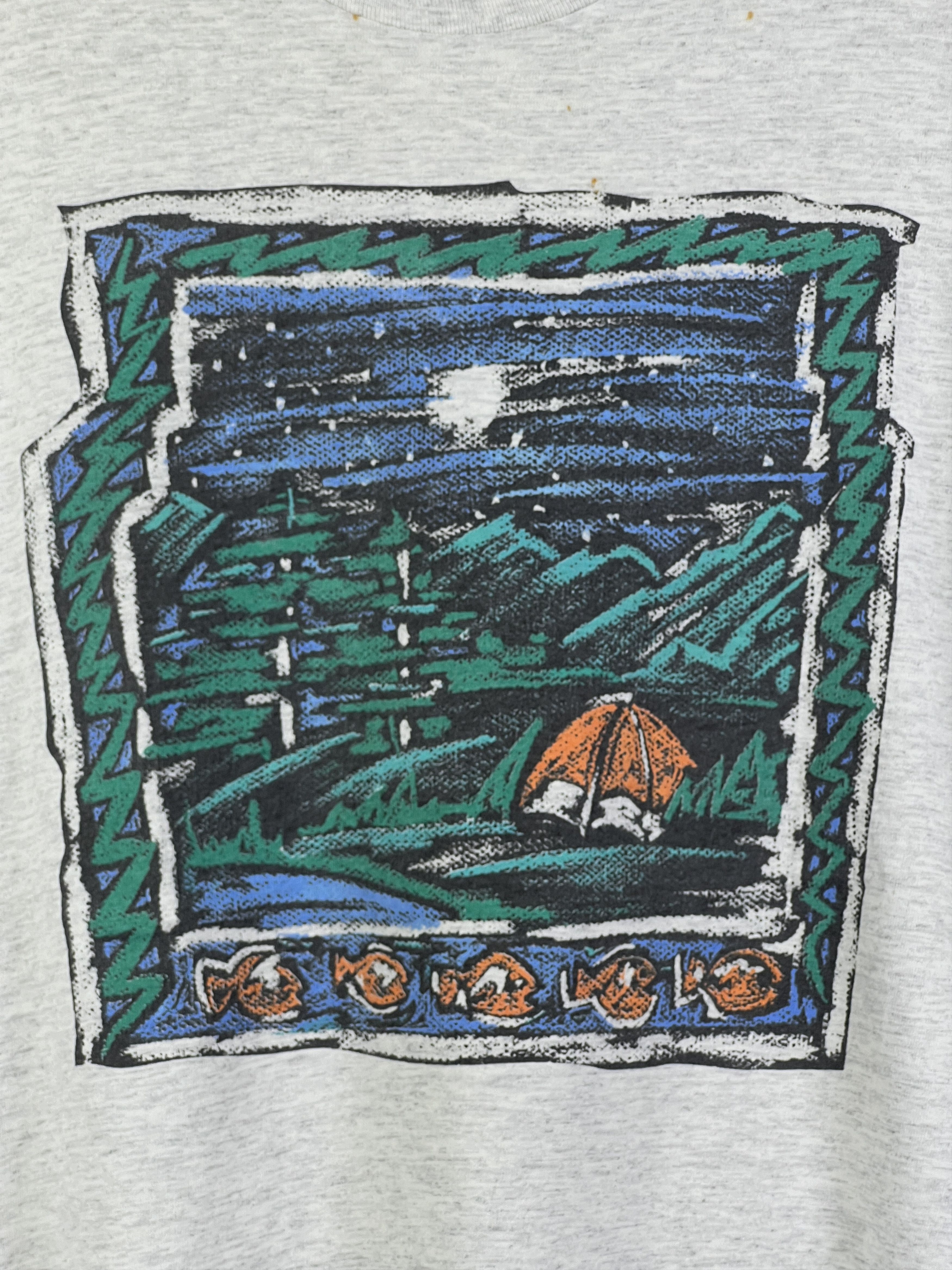 Vintage No.4940 Vintage 90s Camping Trekking Art Graphic Tee (L) Size US L / EU 52-54 / 3 - 2 Thumbnail