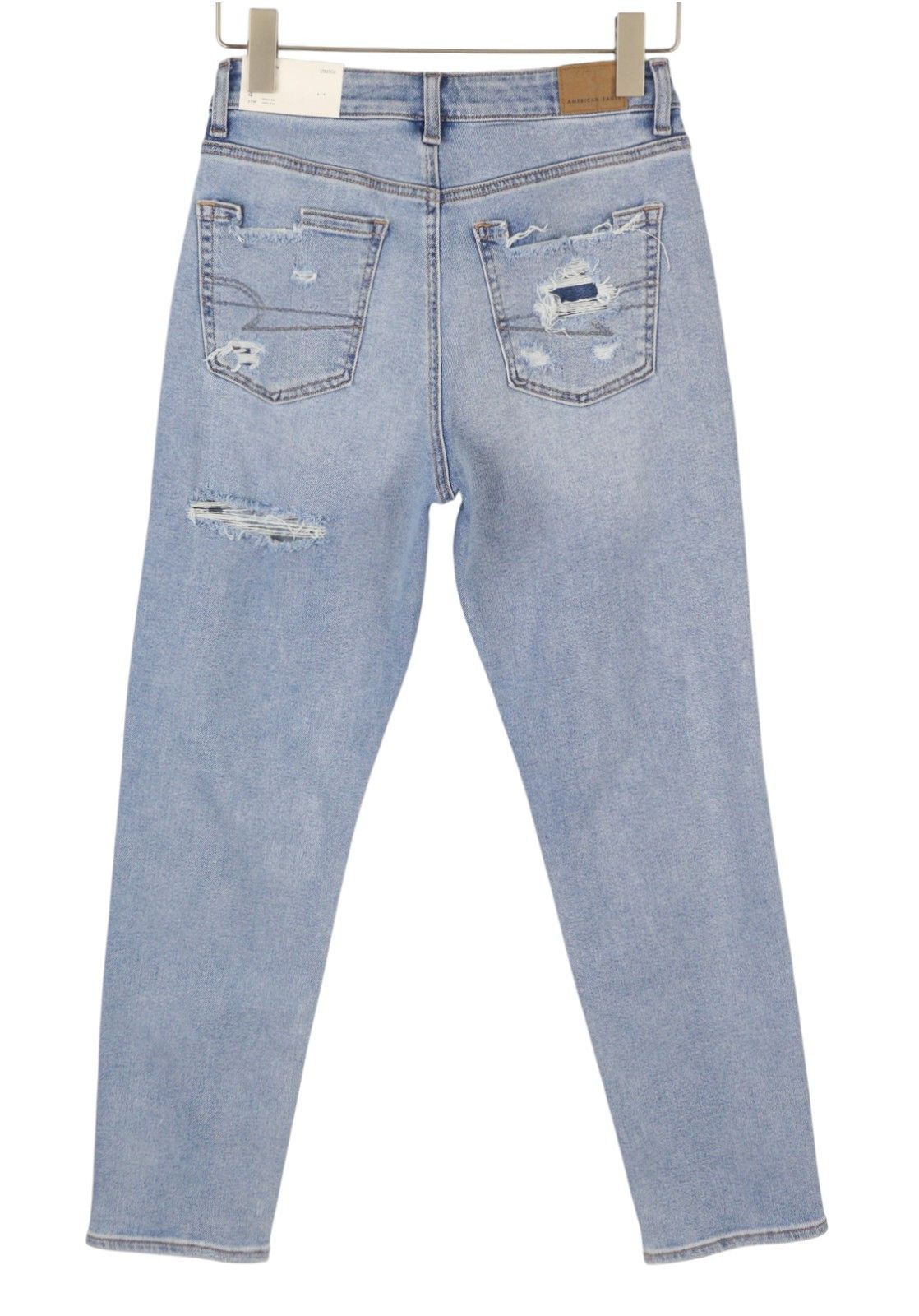 American Eagle Outfitters MOM W27 Blue Path Distress Jeans 88971 Size 27" / US 4 / IT 40 - 2 Thumbnail