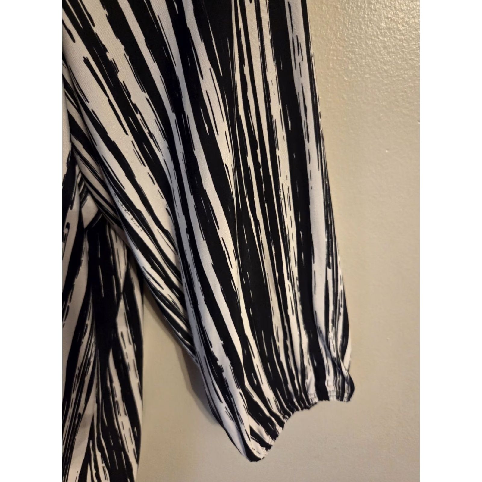 Pinko New Directions Woman Pink Black White Colorblock Stripe Top Boho 1X Plus Size XL / US 12-14 / IT 48-50 - 6 Thumbnail