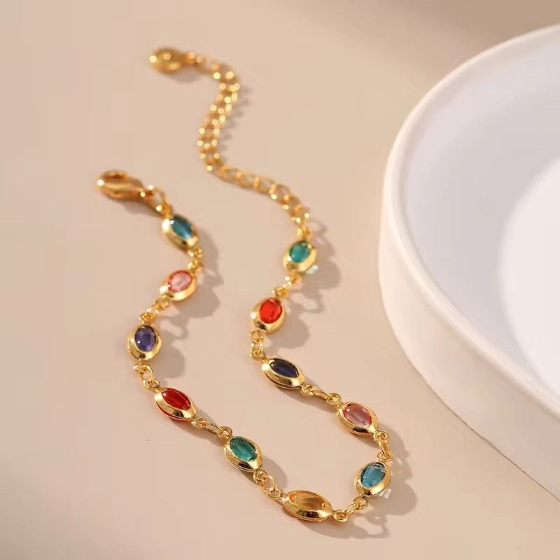 Jewelry Acrylic Oval Beads Bracelet Size ONE SIZE - 1 Thumbnail