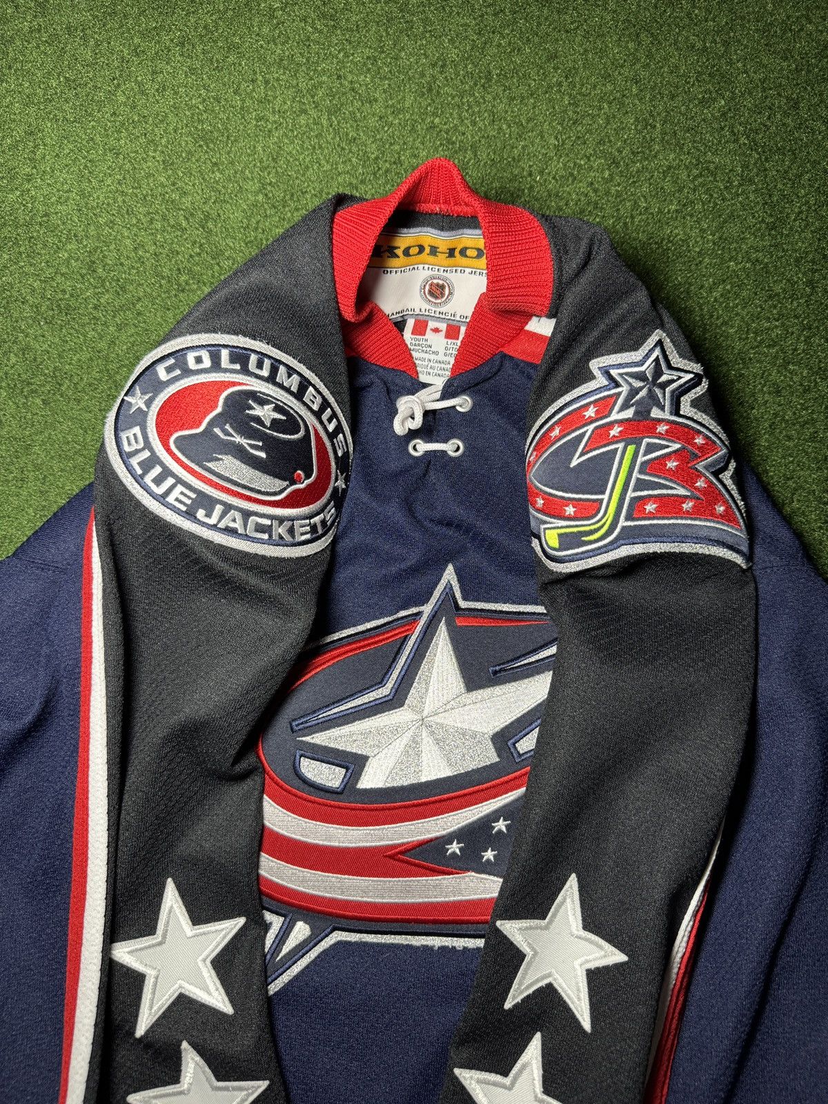 Koho × NHL × Vintage Vtg Koho Columbus Blue Jackets Boys L/XL Adult Small Jersey Size US S / EU 44-46 / 1 - 4 Thumbnail