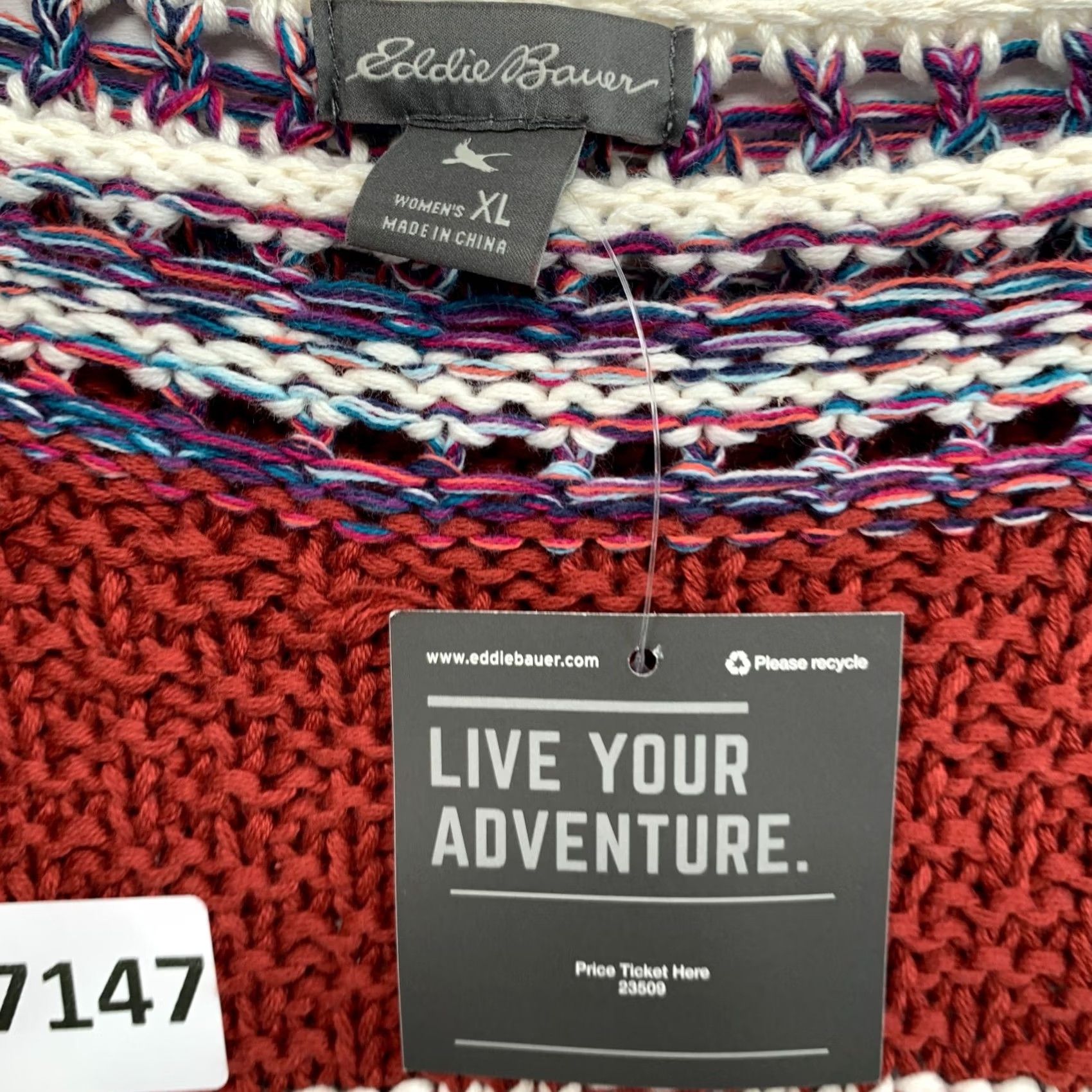Eddie Bauer Eddie Bauer Knit Boat Neck Sweater Red Striped Womens XL NWT Size XL / US 12-14 / IT 48-50 - 7 Thumbnail