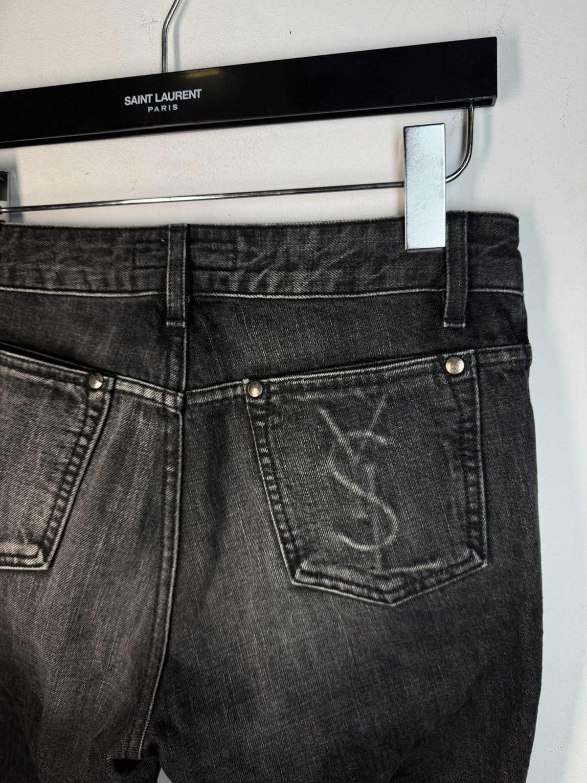 Yves Saint Laurent 2003 30x29 YSL Jeans Flare Denim Pants Black Rive Gauche Size US 30 / EU 46 - 21 Thumbnail