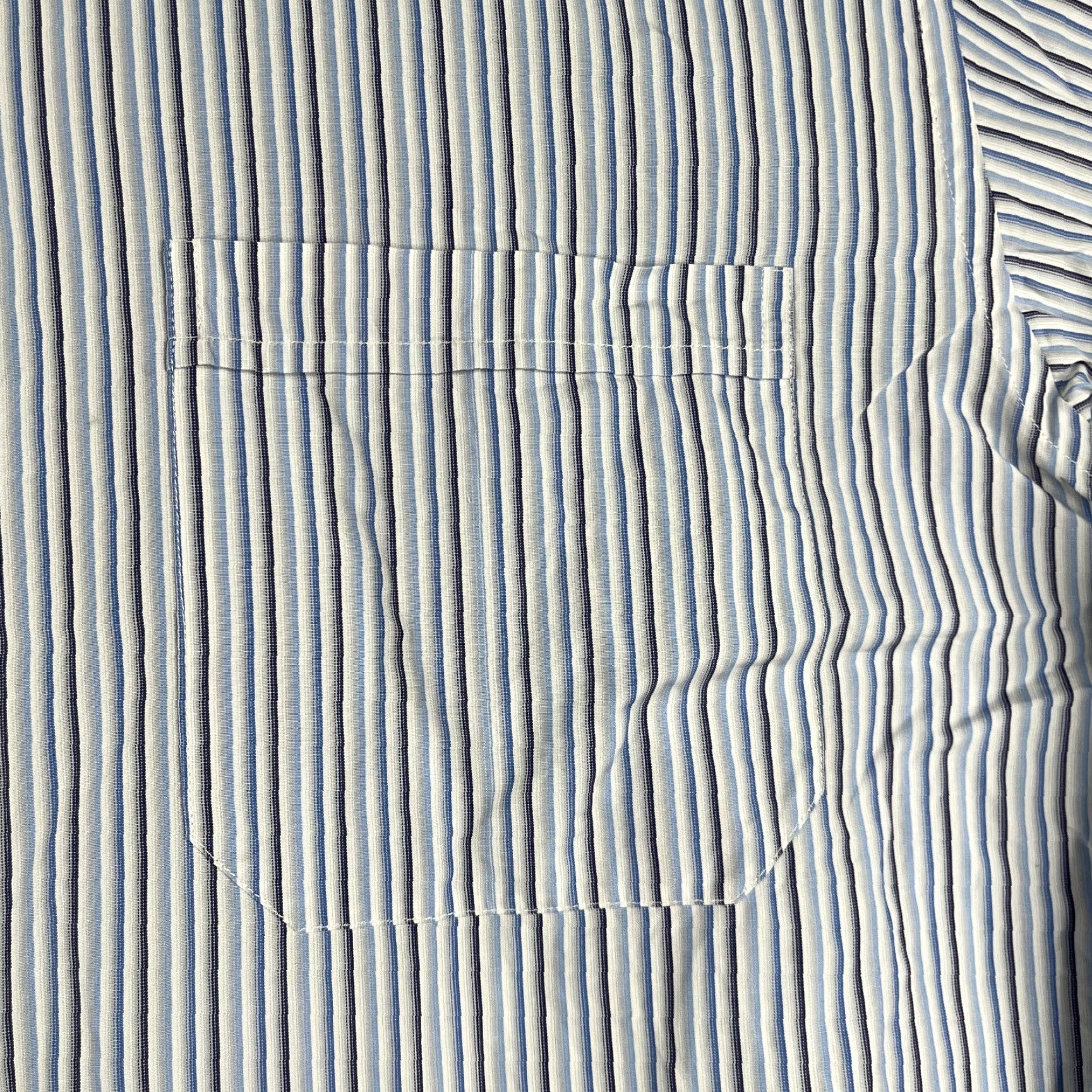 Canali VINTAGE? No. Canali Shirt16 Blue Striped Casual Button Up Long Sleeve Mens Made In Italy Size US L / EU 52-54 / 3 - 3 Thumbnail
