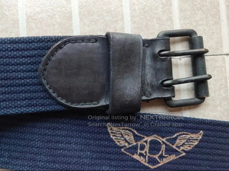 RRL Ralph Lauren Rare RRL Navy Canvas Leather Belt. Size ONE SIZE - 1 Thumbnail