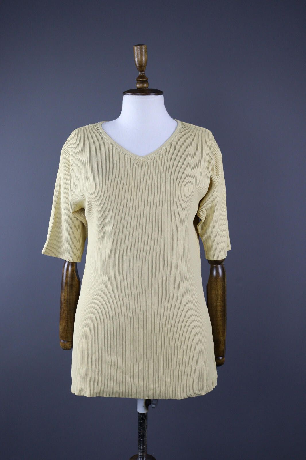 Designer Ladies Elisa Cavaletti Basic Ribbed Blouse Pullover Top Size M / US 6-8 / IT 42-44 - 1 Thumbnail