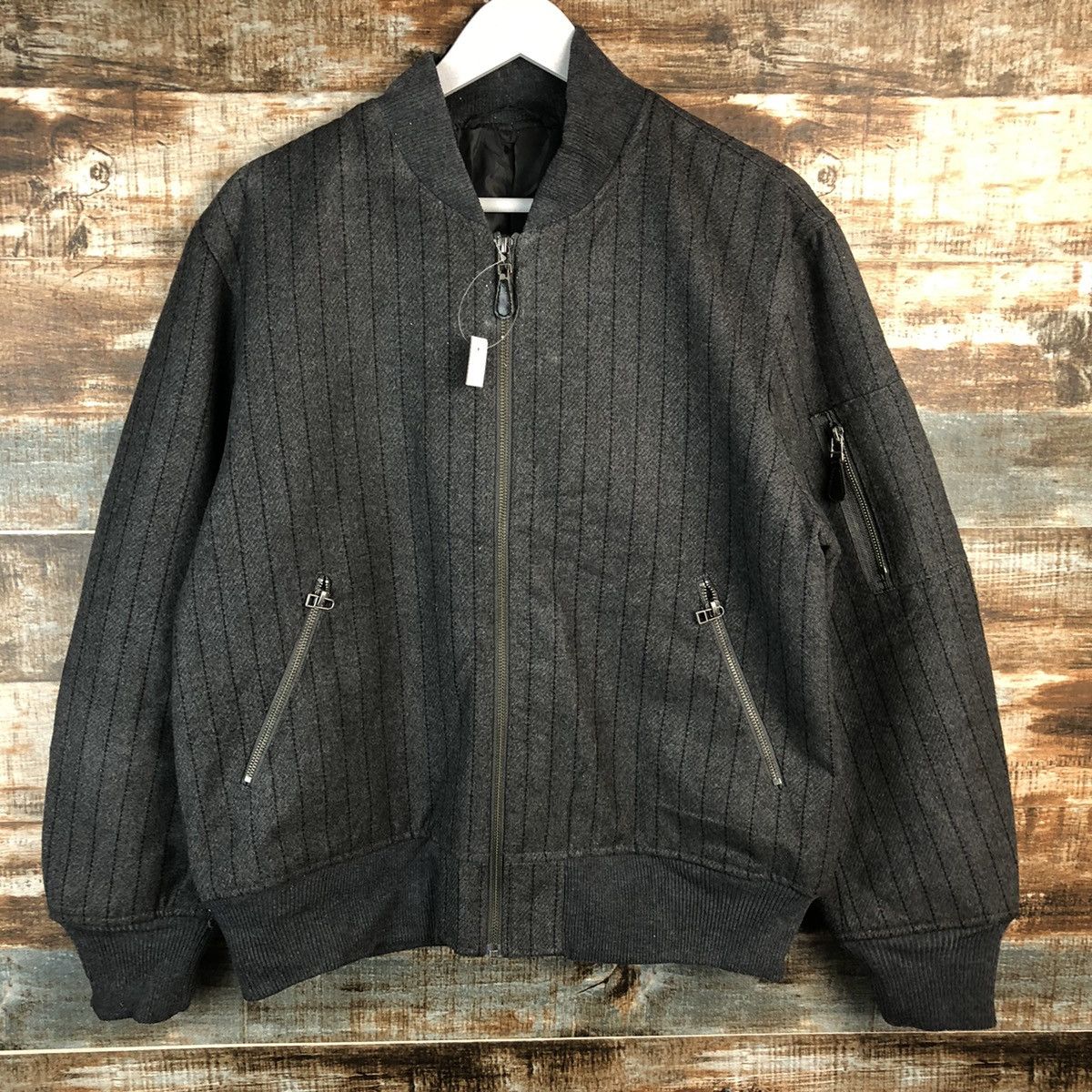 GU GU Grey Bombers Jacket #A1298 Size US L / EU 52-54 / 3 - 3 Thumbnail