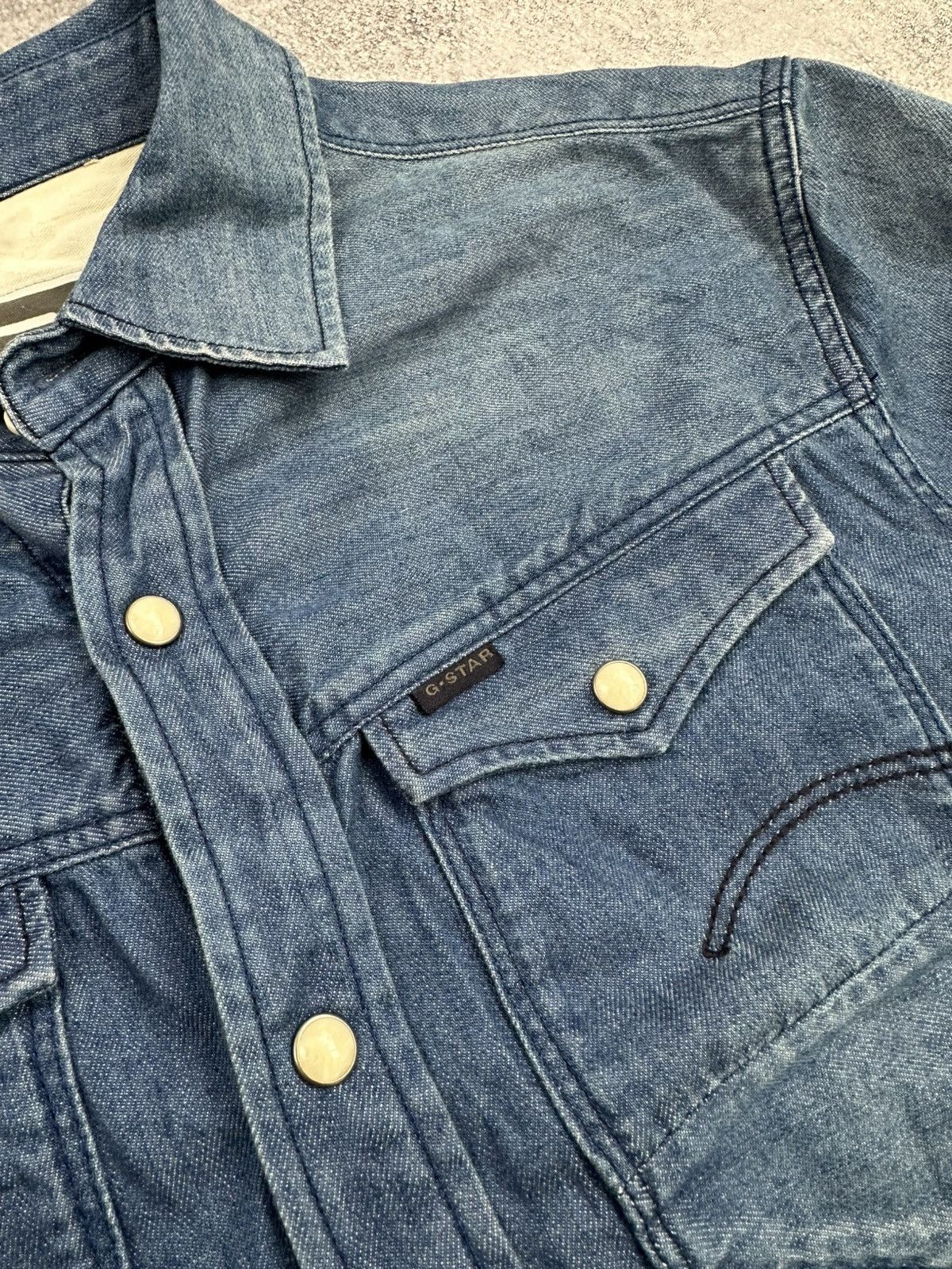 G-Star G-Star Raw Denim Shirt Blue Western Faded Over Shirt y2k Size US S / EU 44-46 / 1 - 7 Thumbnail