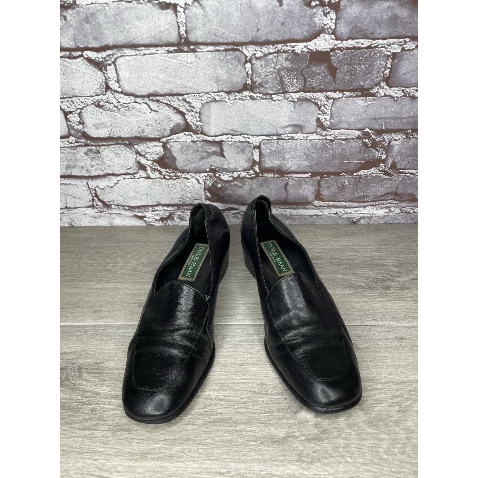 Cole Haan Cole Haan Black Leather Heel Italy Italian Loafers Shoes Wom Size US 8 / IT 38 - 18 Thumbnail